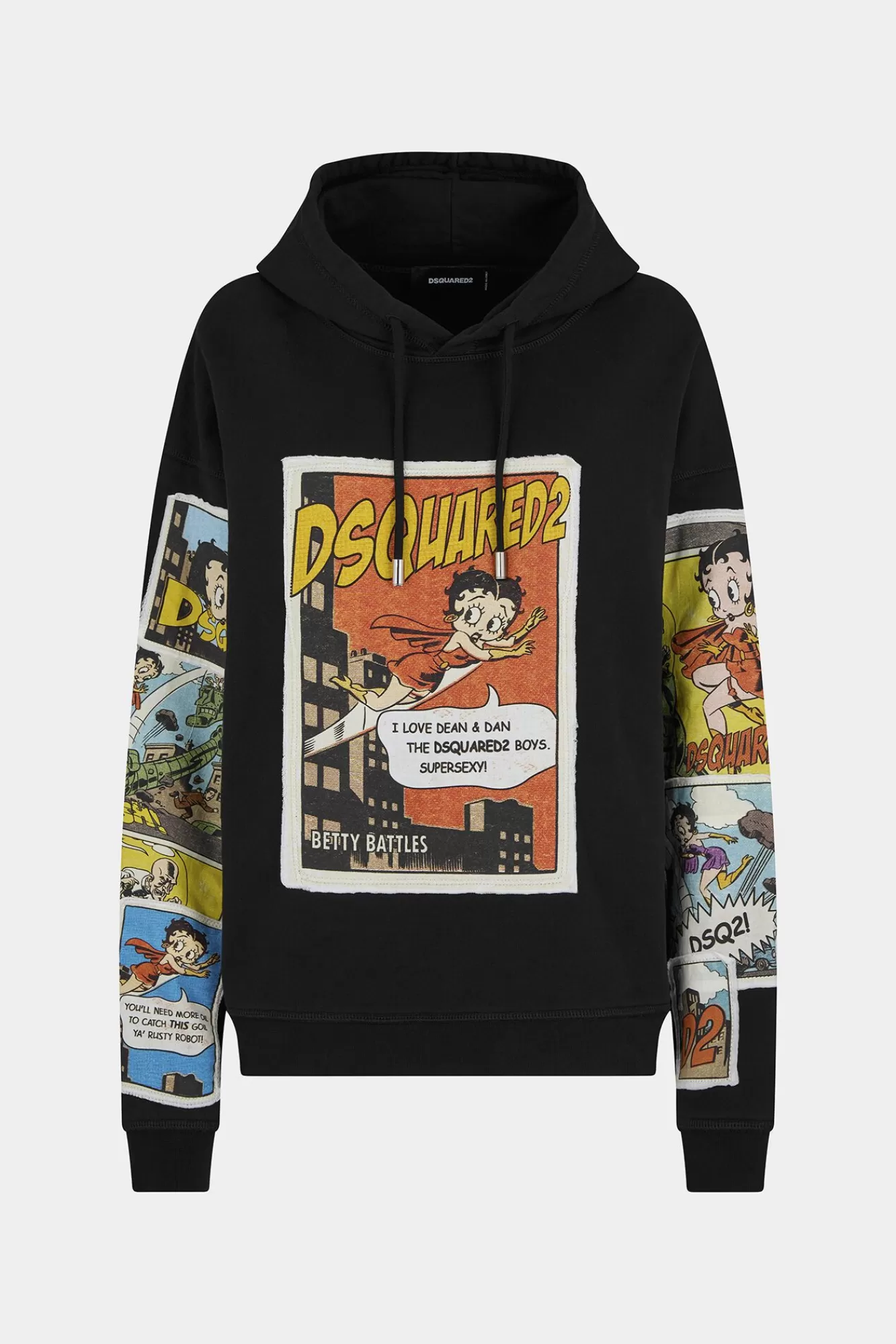 Sweatshirts^Dsquared2 Betty Boop Relaxed Fit Hoodie-Sweatshirt Zwart