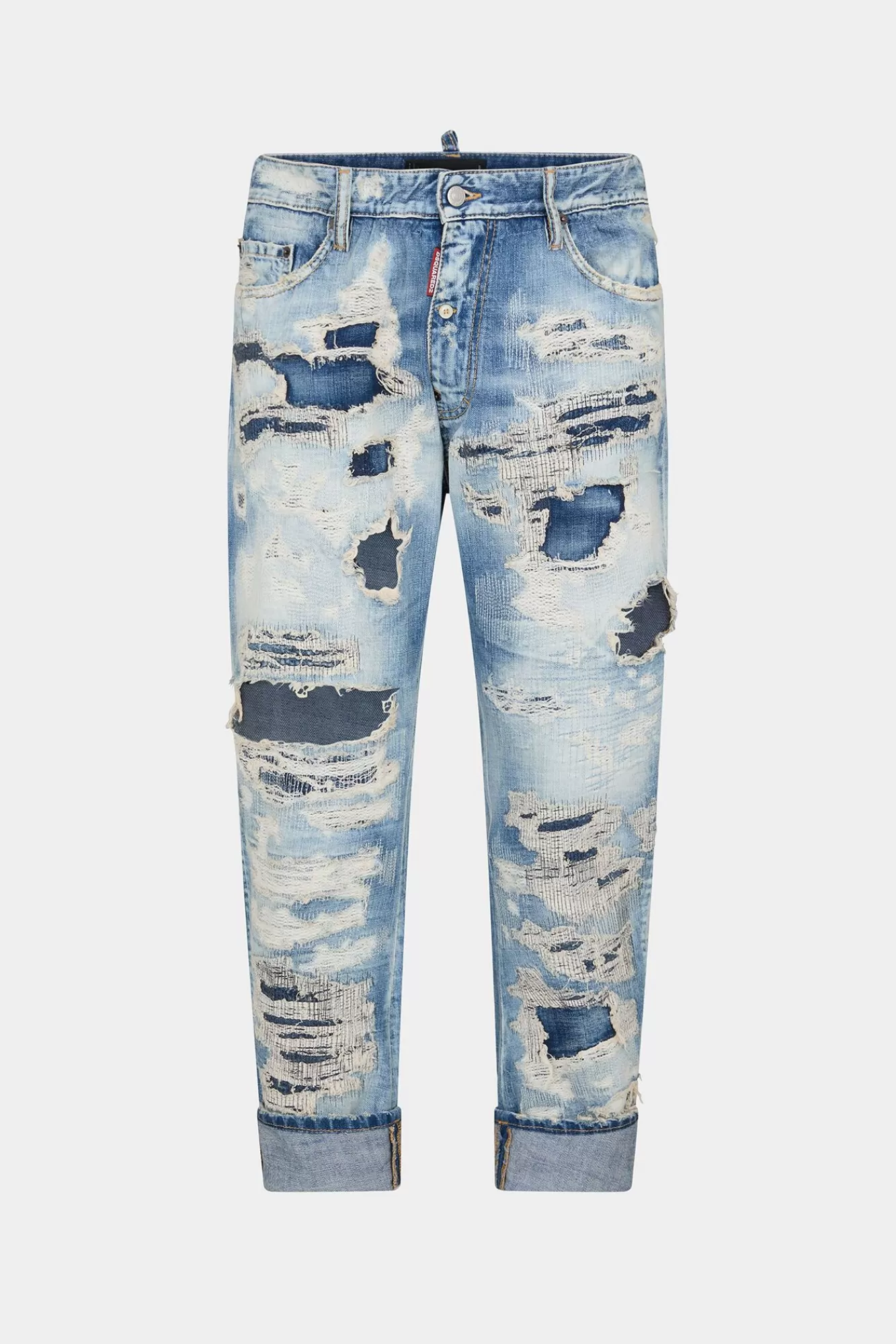 Jeans^Dsquared2 Big Brother-Jeans Met Shark Bite-Wassing Marine