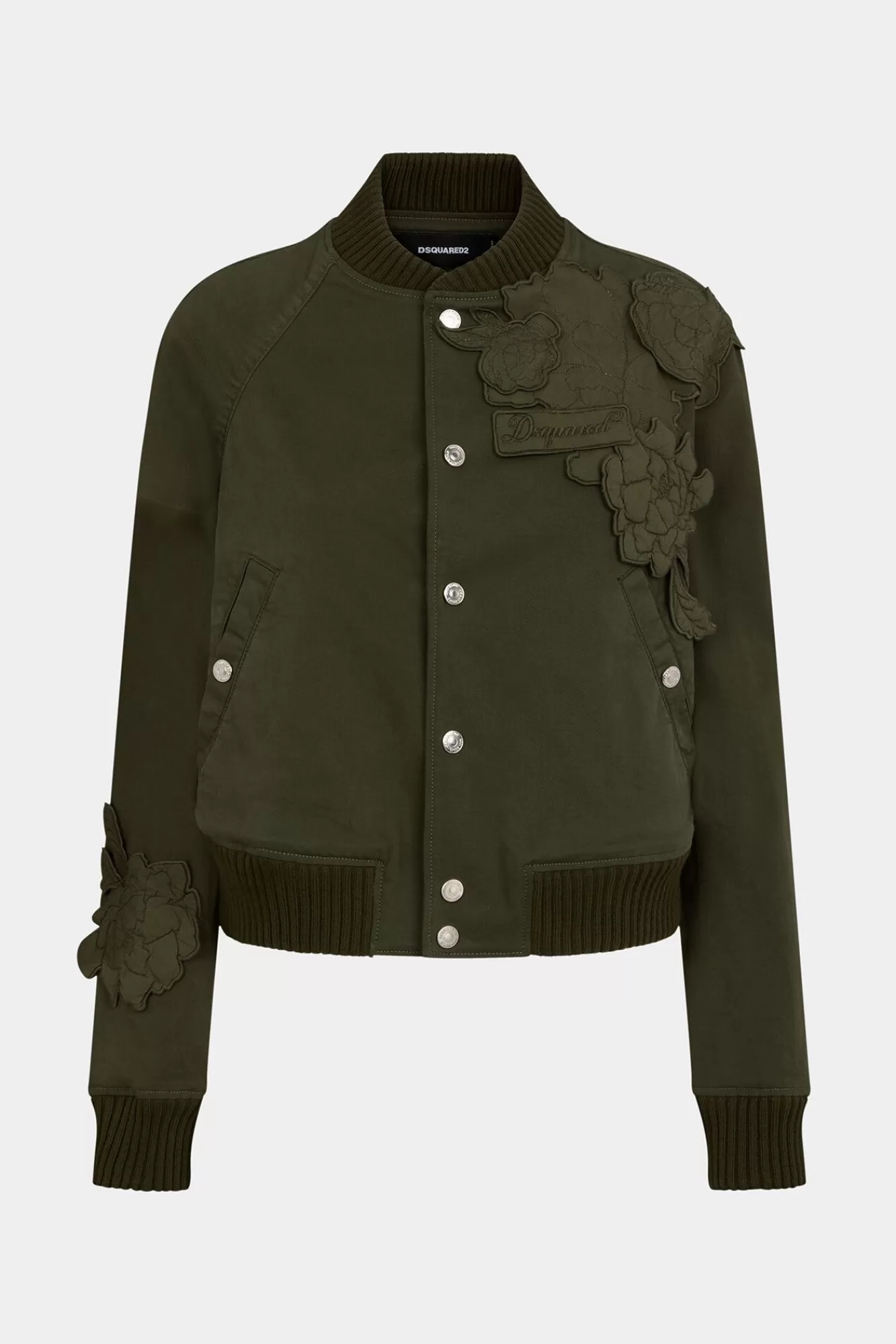 Jassen En Bovenkleding^Dsquared2 Blossom Patch Varsity-Bommenwerper Militaire Groen