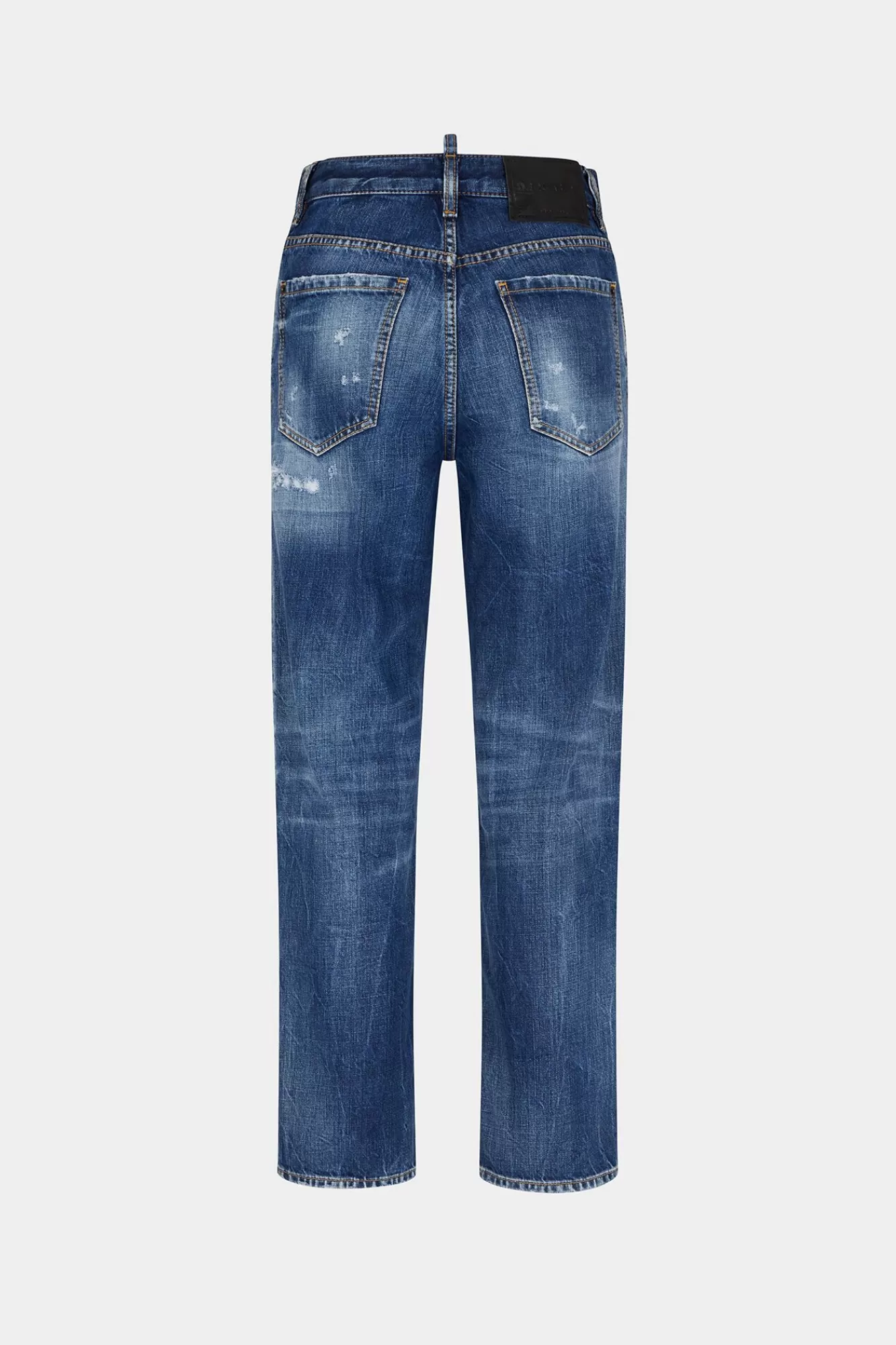 Jeans^Dsquared2 Boston Jeans Met Donkere Gescheurde Wassing Marine