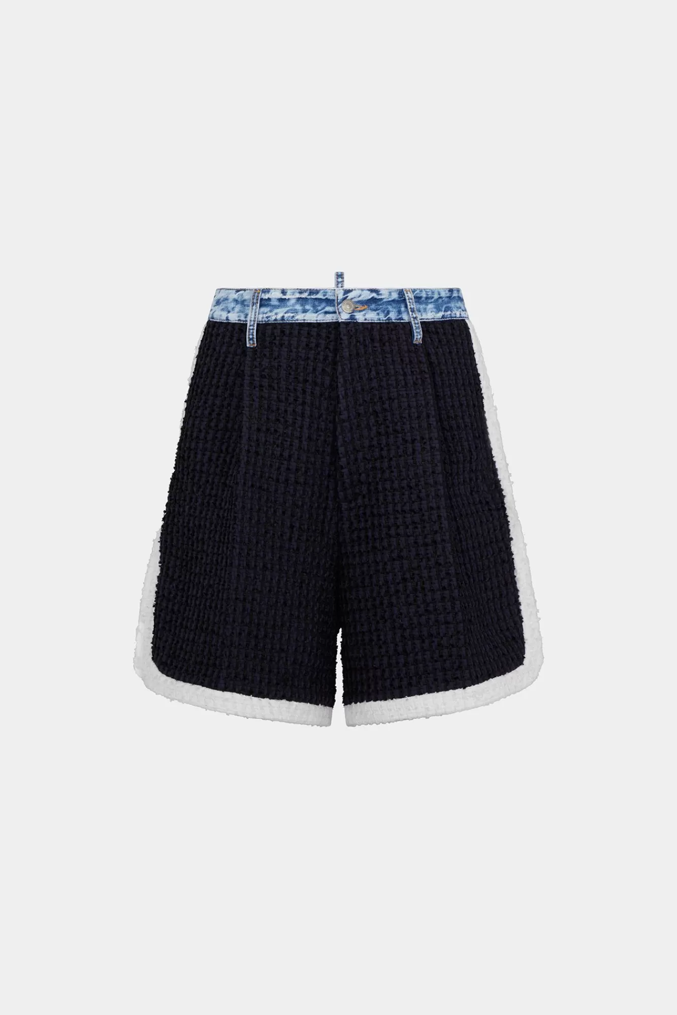 Co-Orden^Dsquared2 Boucle/Denimshort Van Stretchkatoen Marine