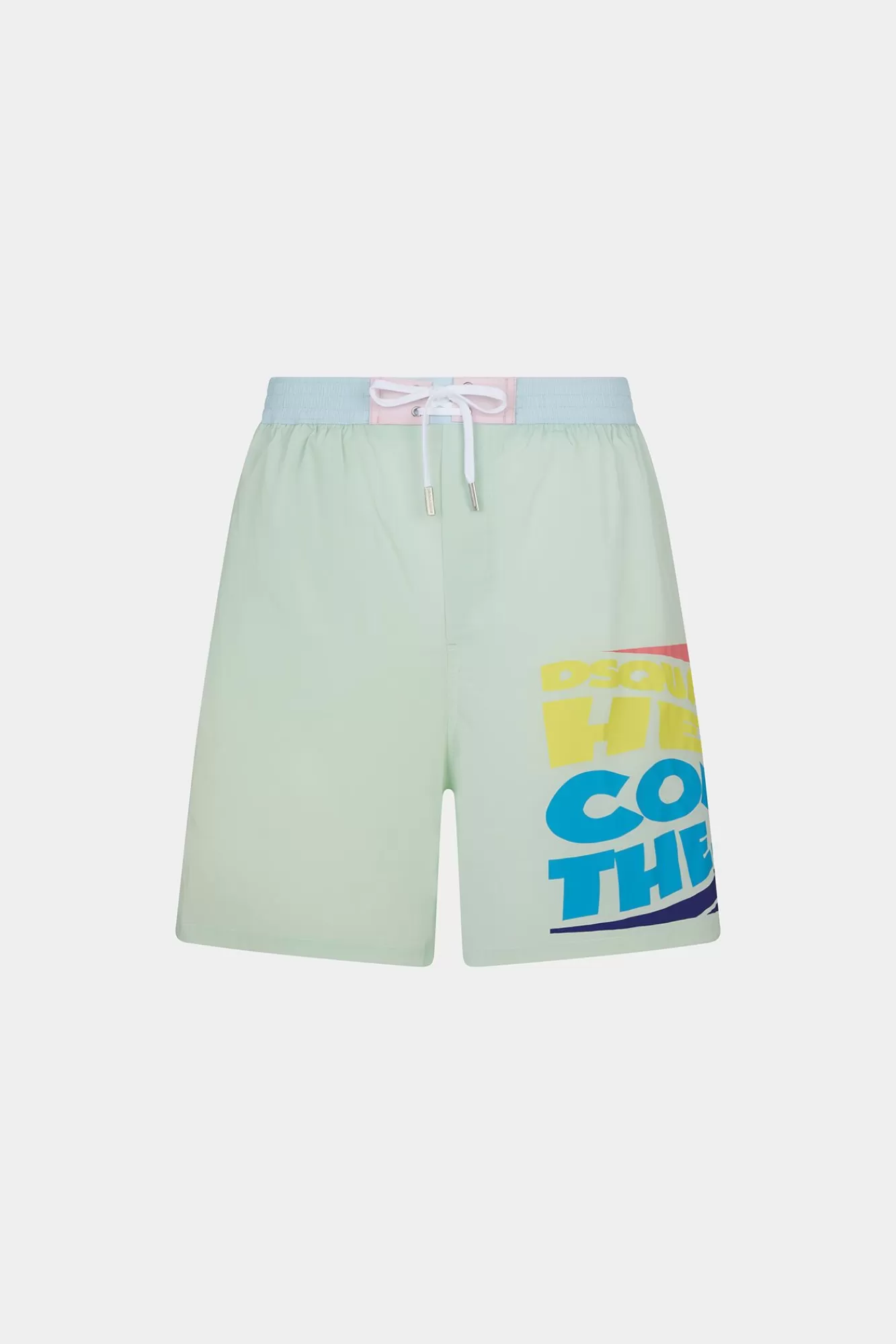 Strandkleding^Dsquared2 Boxer Midi Met Print Pastellichtblauw