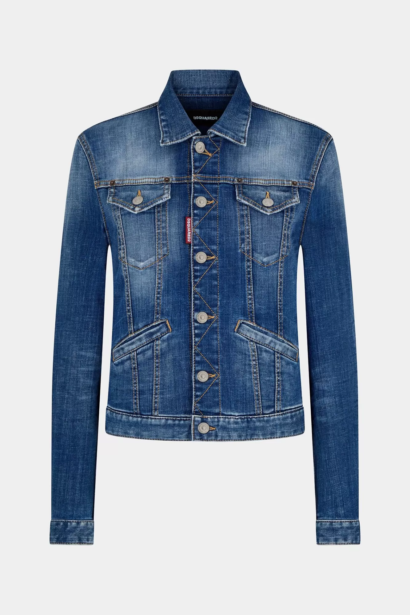 Jassen En Bovenkleding^Dsquared2 Boyfriend Jeansjack Met Medium Schone Wassing Marine