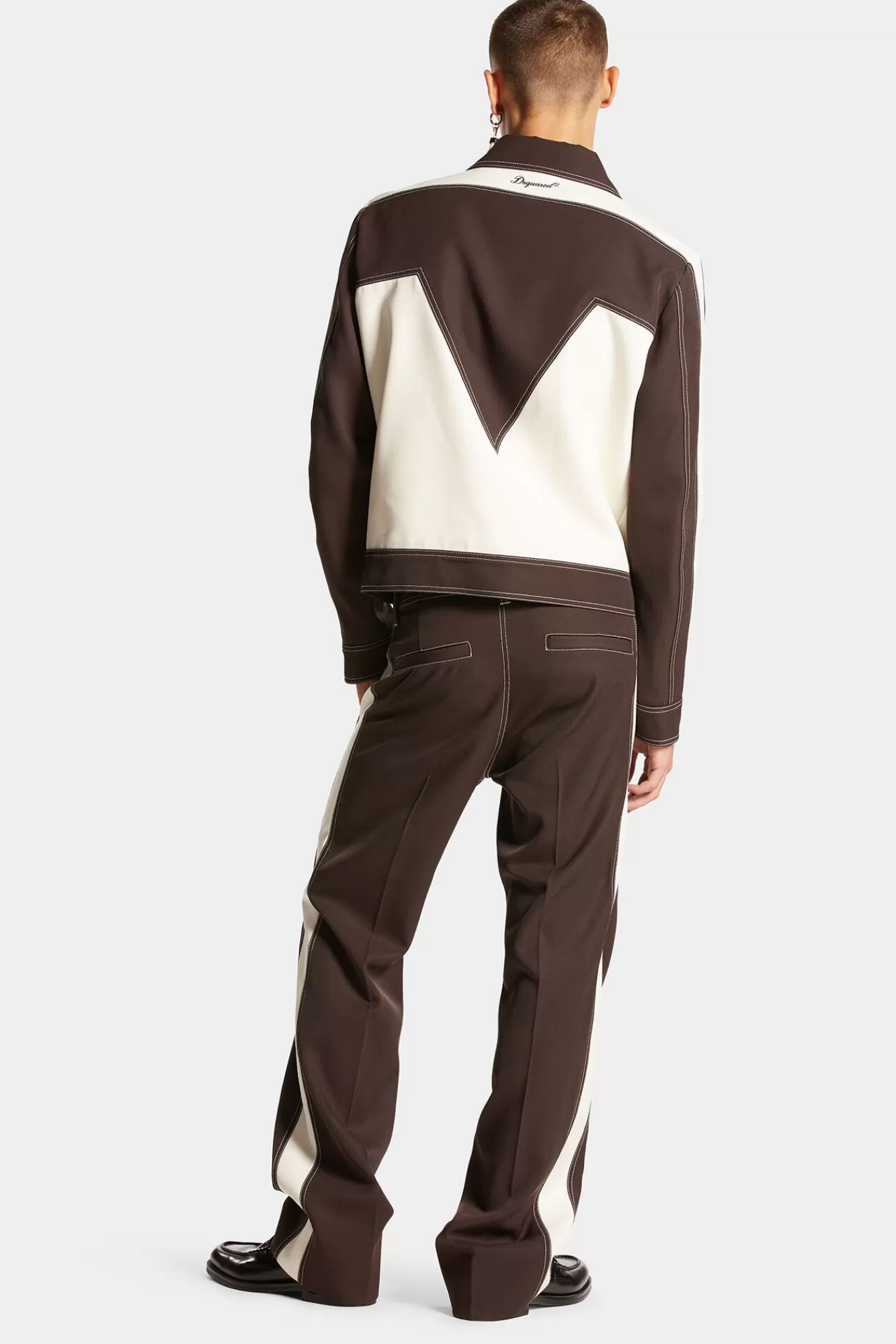 Co-Orden^Dsquared2 Broek Met Contrasterende Stiksels Donkere Chocolade