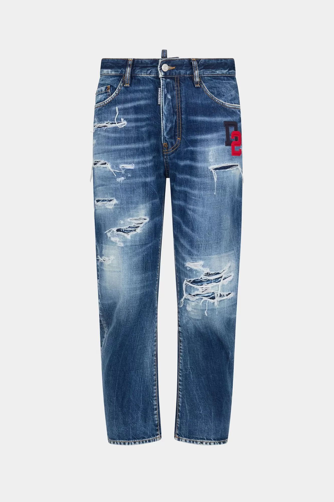 Jeans^Dsquared2 Bro-Jeans Met Donkere Gescheurde Wassing Marine