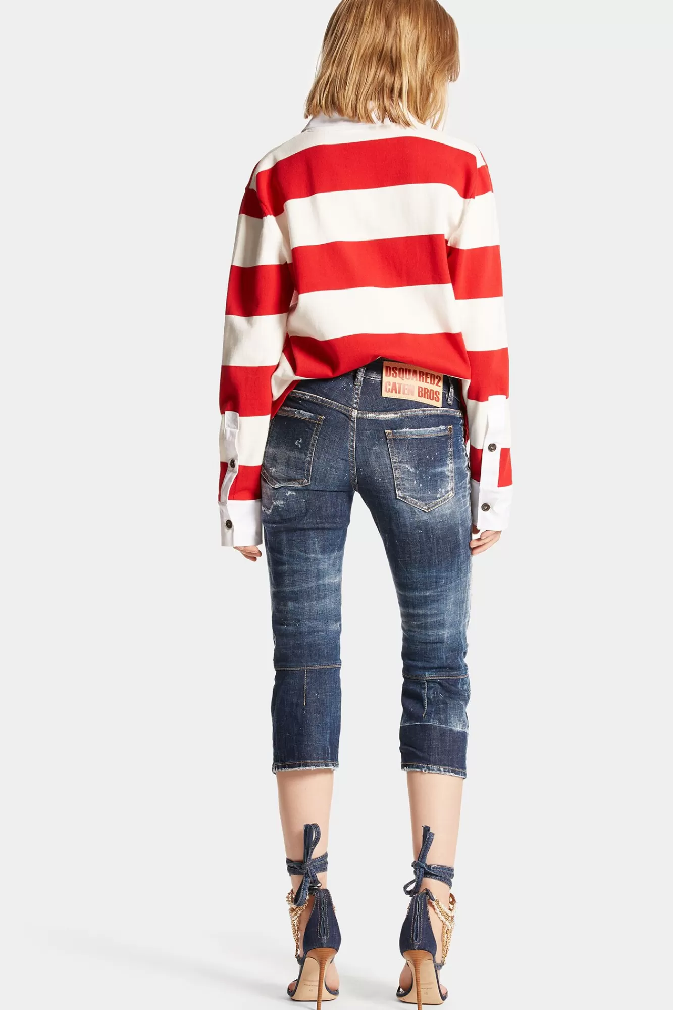 Jeans^Dsquared2 Capri-Jeans In Donkere Toppa-Wassing Marine