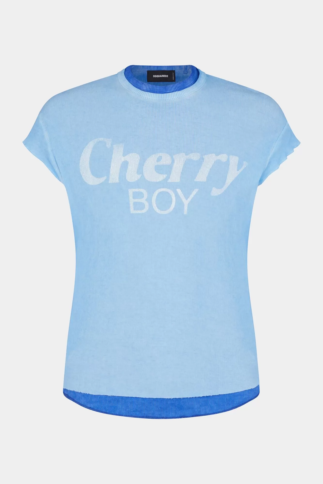 T-Shirts En Poloshirts^Dsquared2 Cherry Boy Choke-Fit T-Shirt Lichtblauw