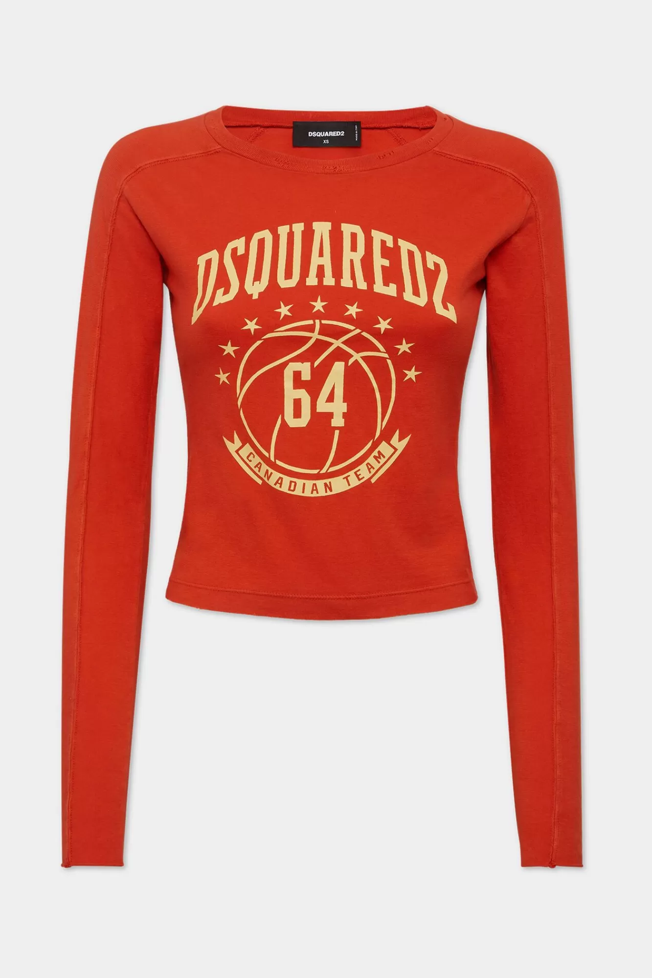 Tops En T-Shirts^Dsquared2 College-Fit T-Shirt Met Lange Mouwen Oranje Rood