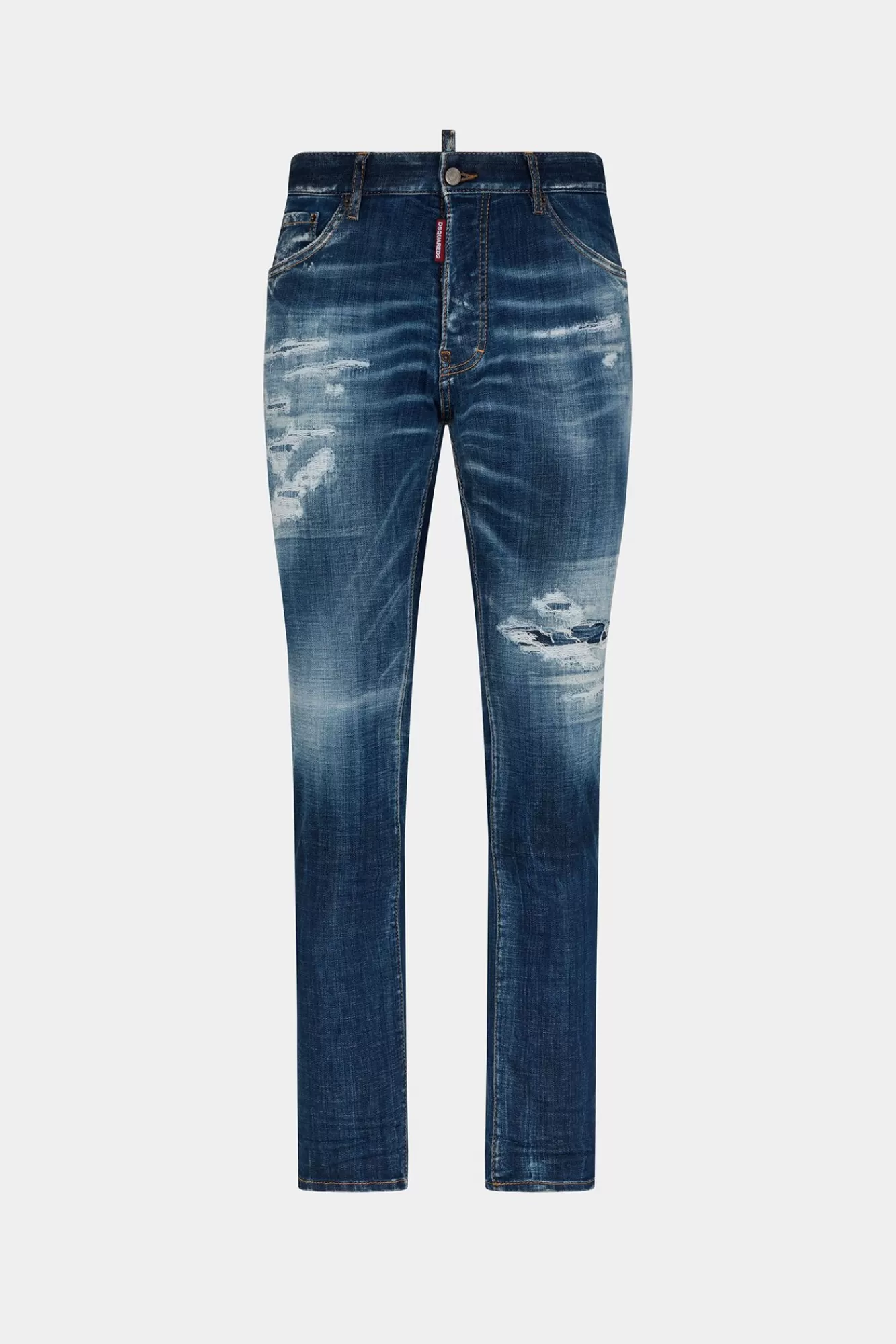 Jeans^Dsquared2 Coole Guy Jeans Met Donkere Gescheurde Cast-Wassing Marine