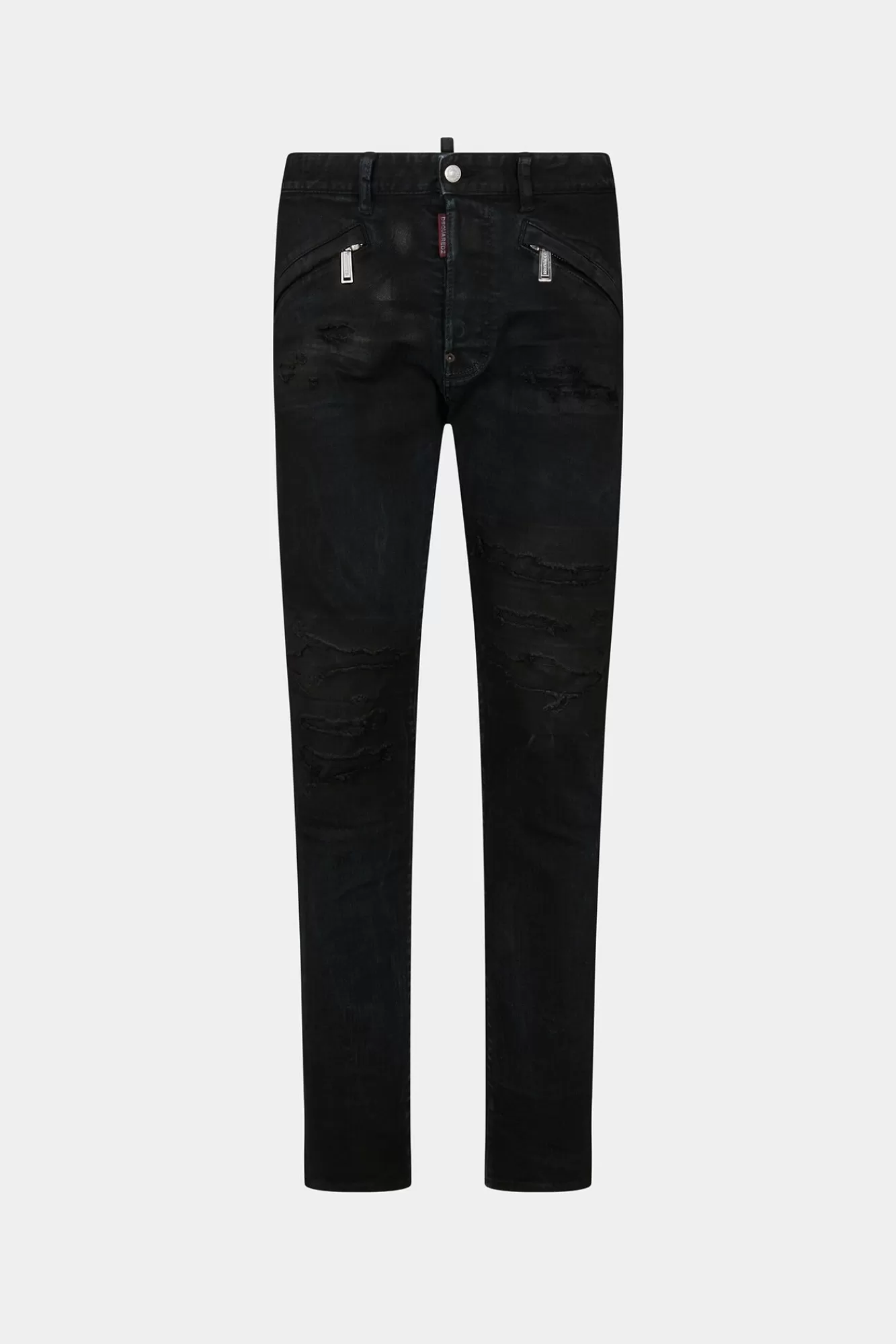 Jeans^Dsquared2 Coole Guy Jeans Met E Stier En Gescheurde Wassing Zwart