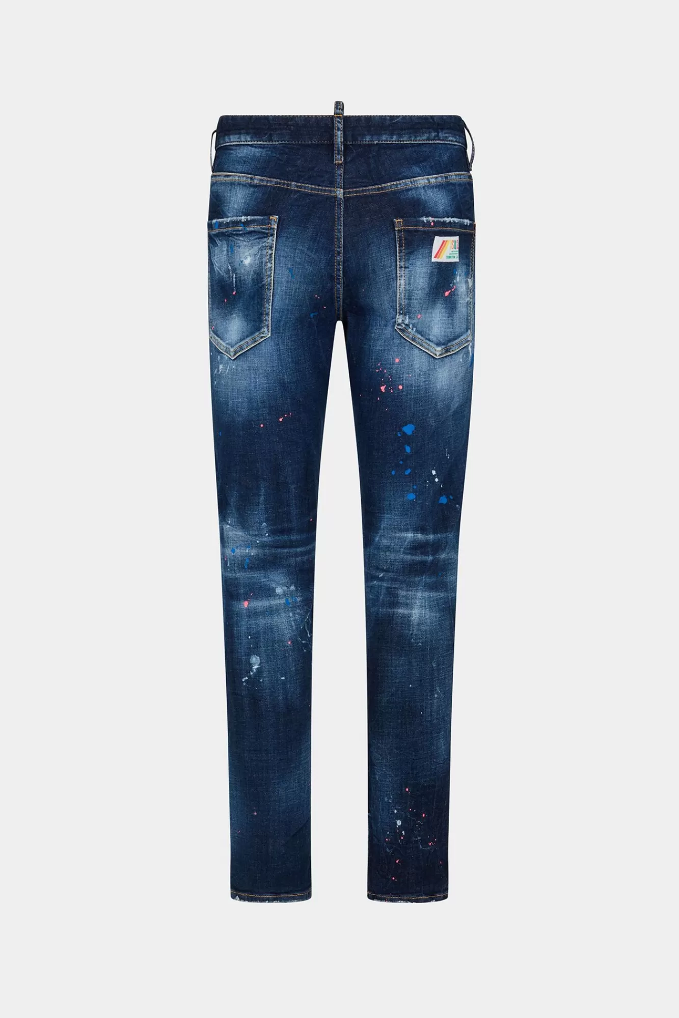 Jeans^Dsquared2 Coole Jongensjeans Met Donkere Neon Splash-Wassing Marine