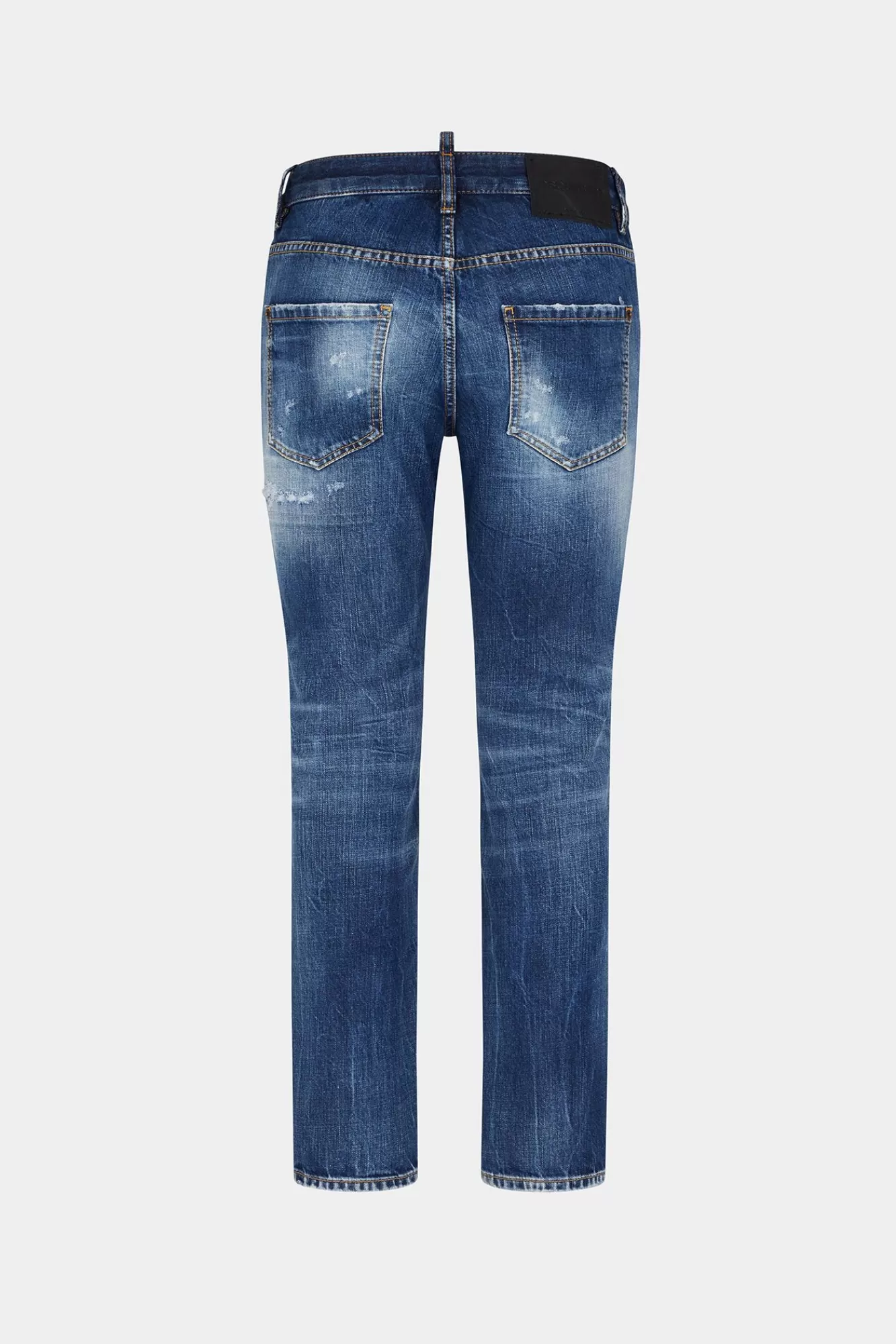 Jeans^Dsquared2 Coole Meisjesjeans Met Donkere Gescheurde Wassing Marine