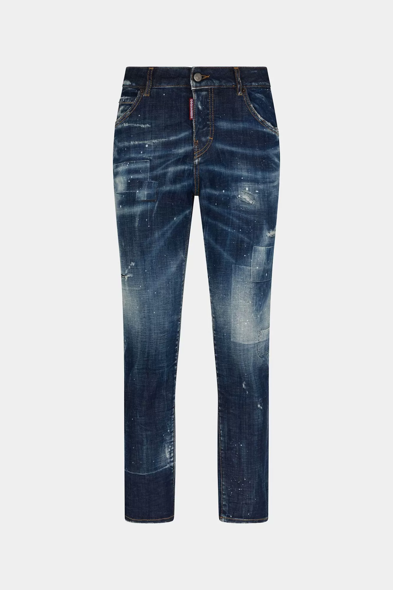 Jeans^Dsquared2 Coole Meisjesjeans Met Donkere Toppa-Wassing Marine