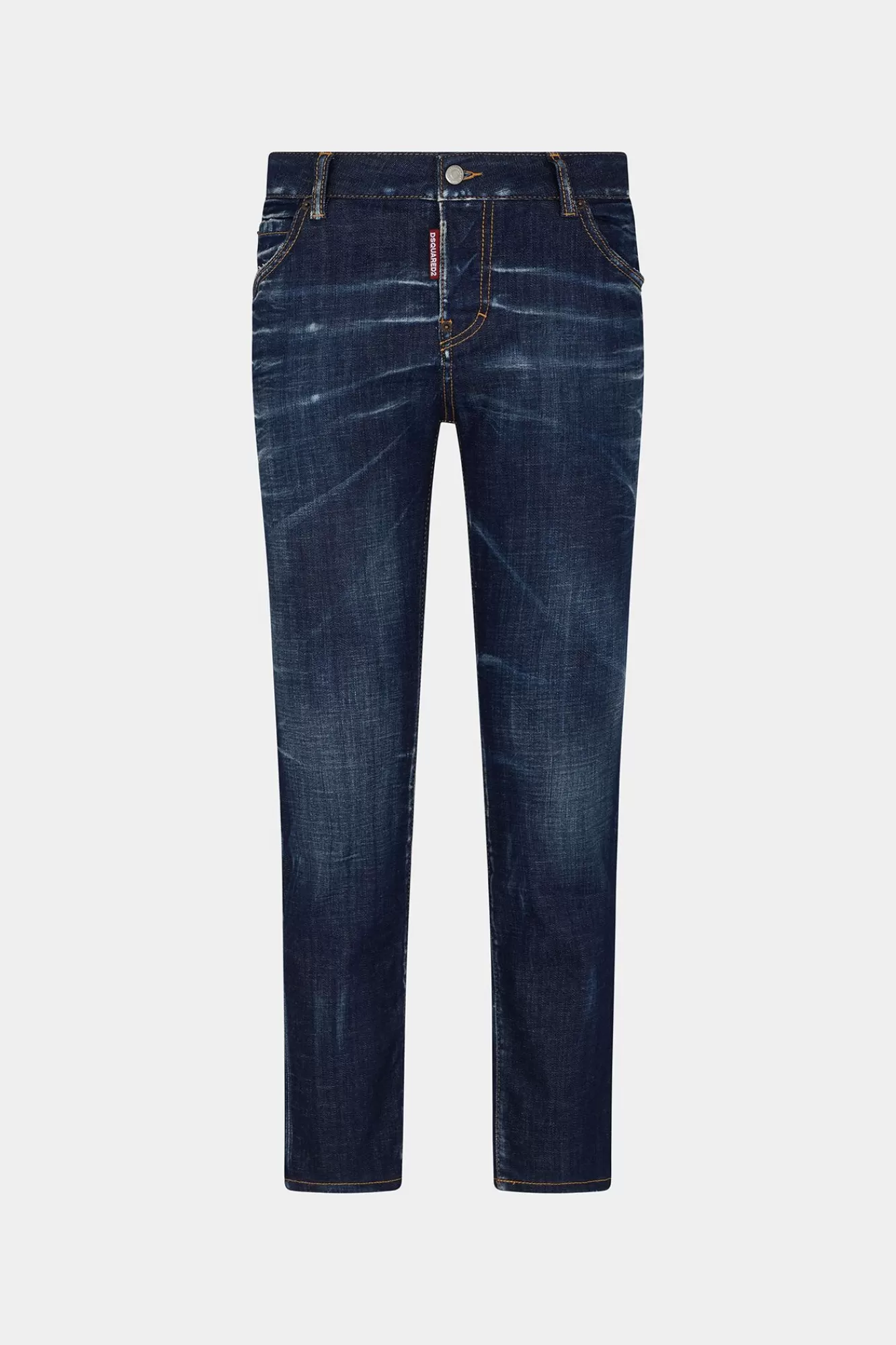 Jeans^Dsquared2 Coole Meisjesjeans Met Donkere Wassing Marine