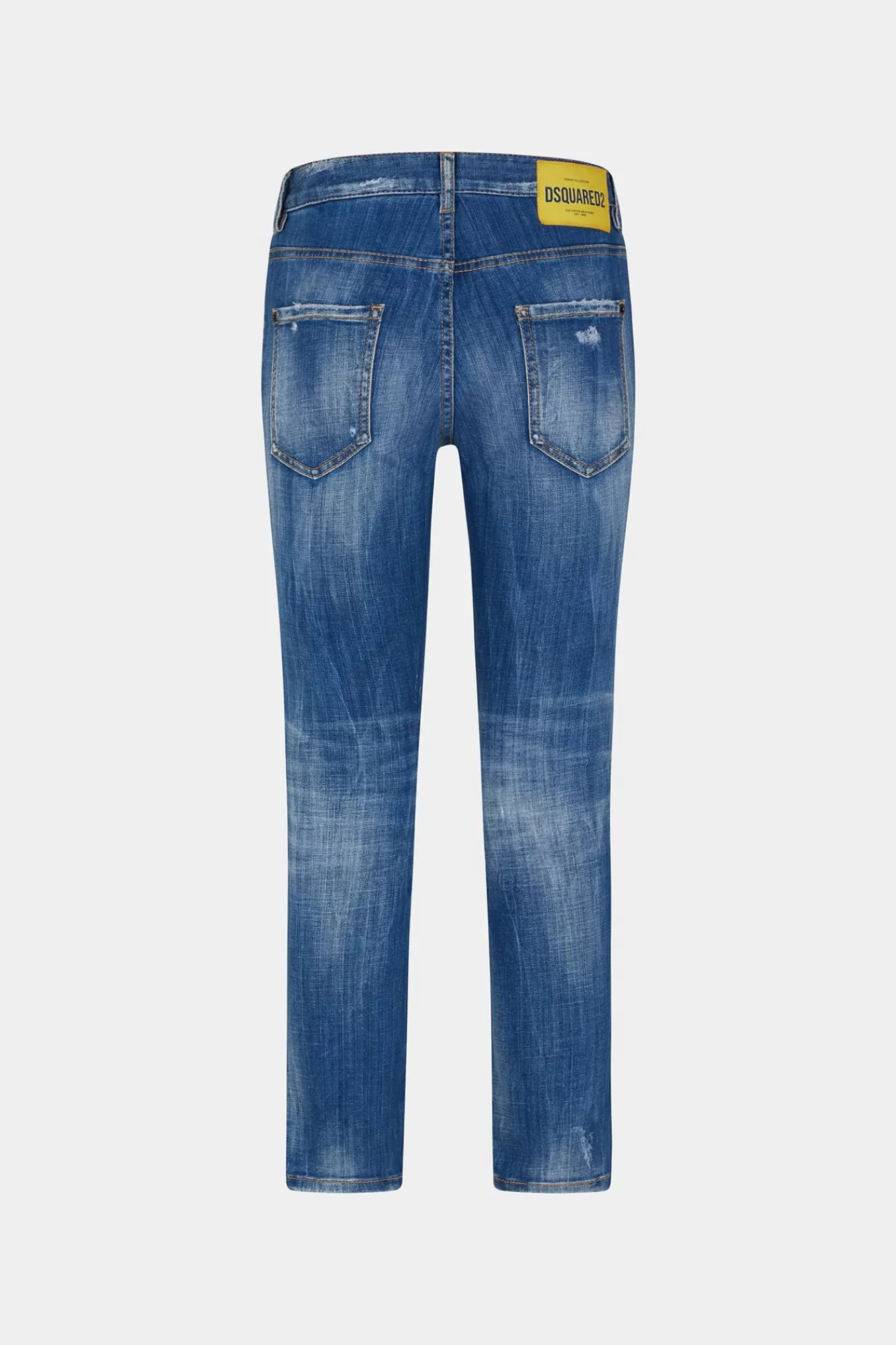 Jeans^Dsquared2 Coole Meisjesjeans Met Medium Stoffige Wassing Marine