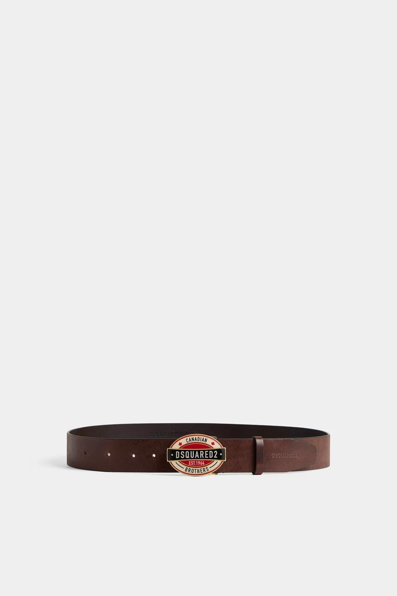 Riemen^Dsquared2 D2 Canadese Broers Plaquetteriem Bruin