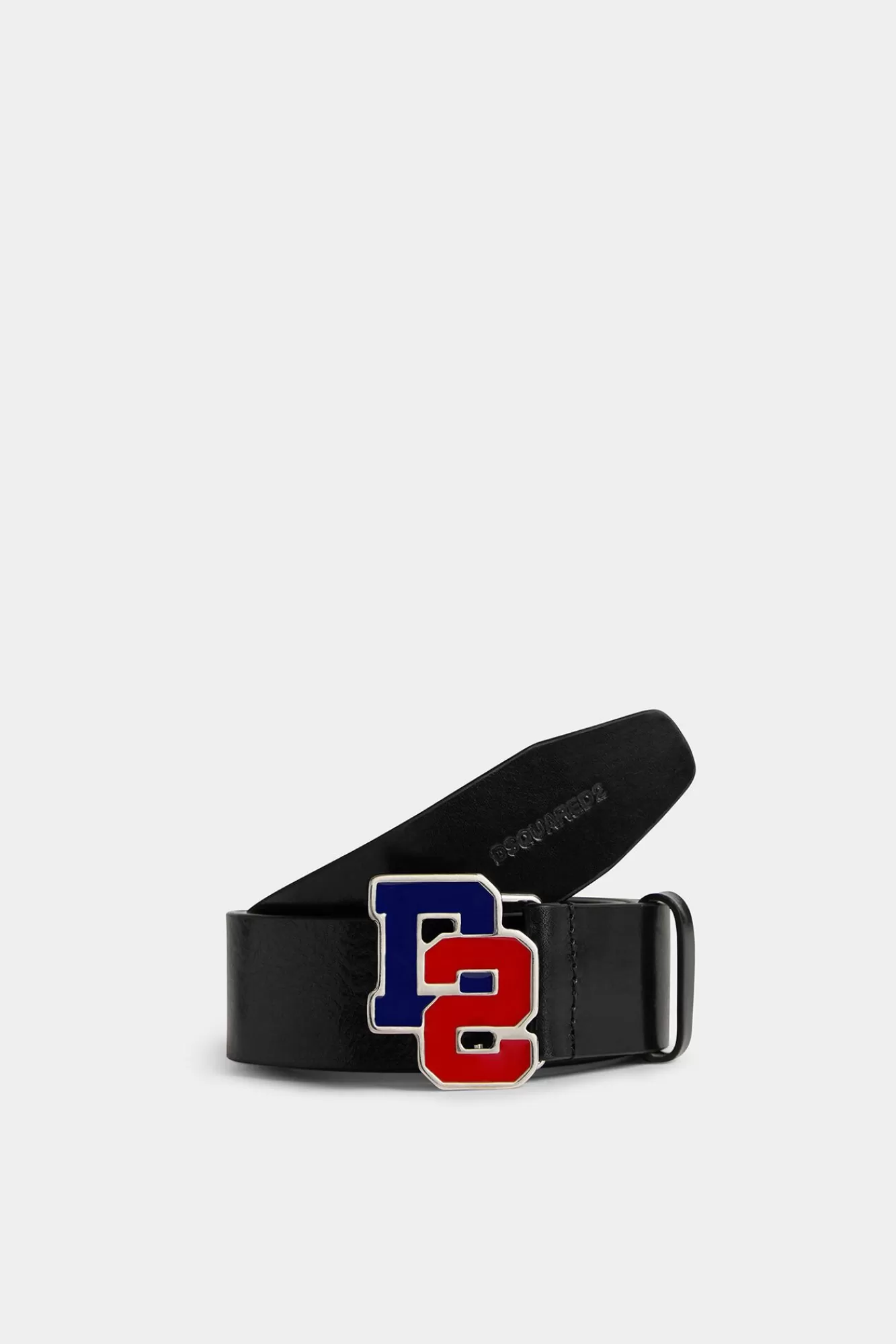 Riemen^Dsquared2 D2 College Plaquetteriem Zwart