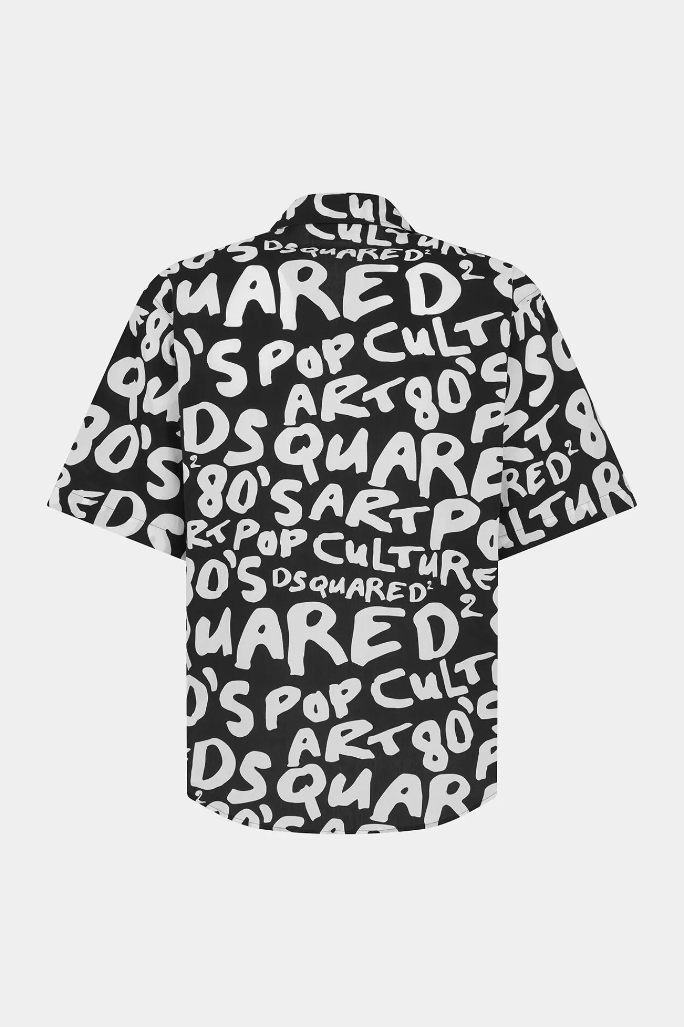 Overhemden^Dsquared2 D2 Pop Bowlingshirt Uit De Jaren 80 Zwart Wit