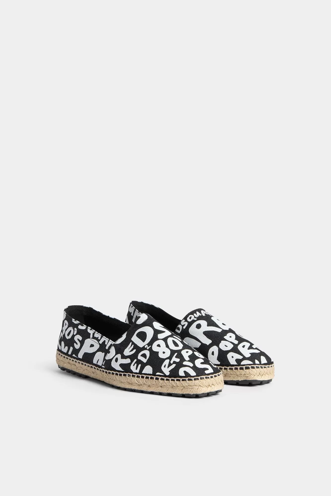 Loafers^Dsquared2 D2 Pop Platte Espadrilles Uit De Jaren 80 Zwart Wit