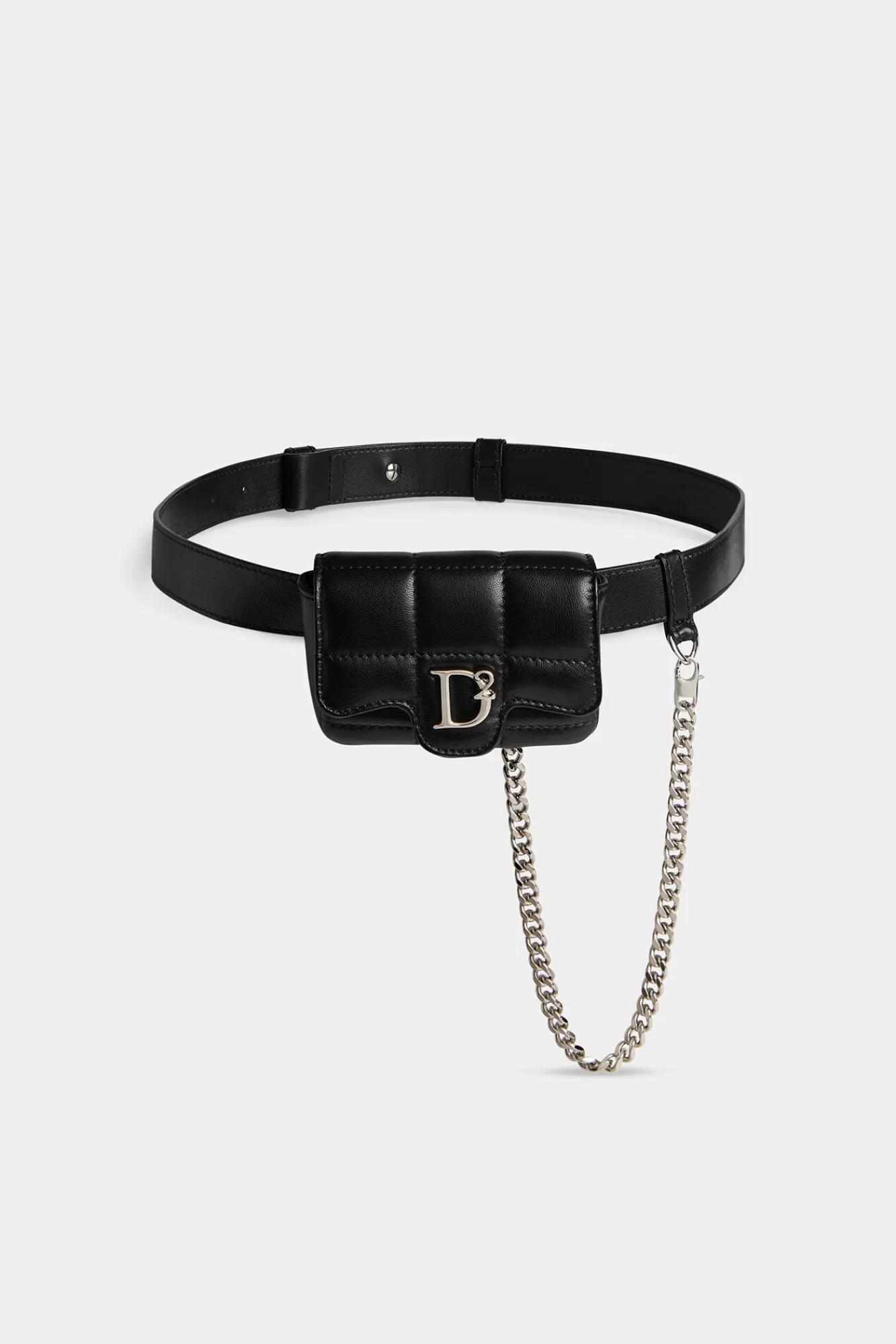 Heuptassen^Dsquared2 D2 Statement Zachte Mini-Heuptas Zwart/Palladium