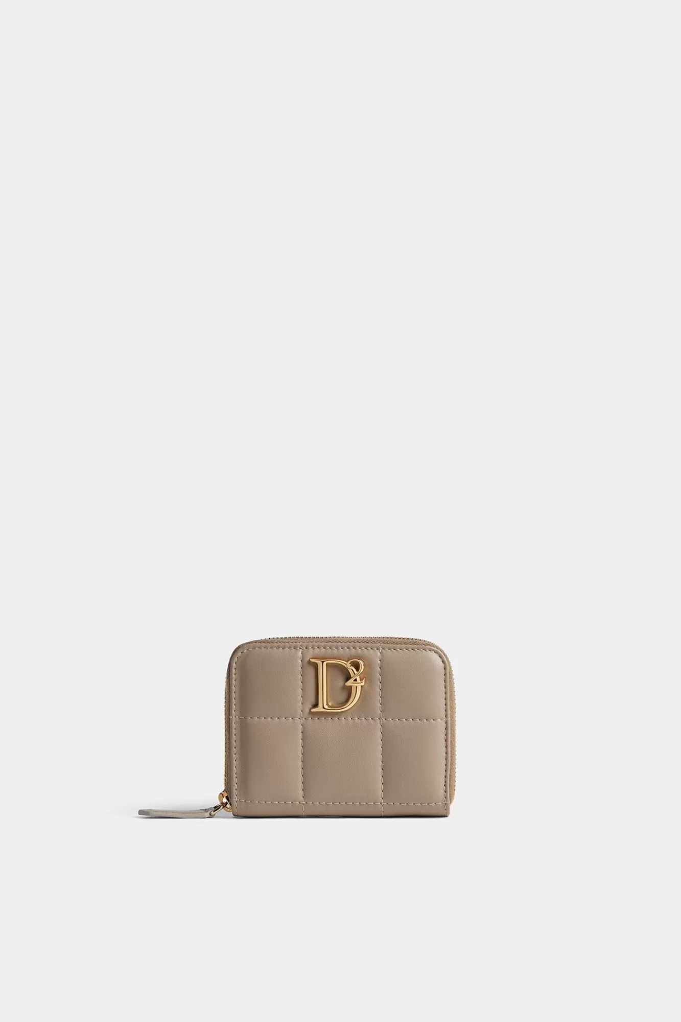 Kleine Lederwaren^Dsquared2 D2 Statement Zachte Portemonnee Beige