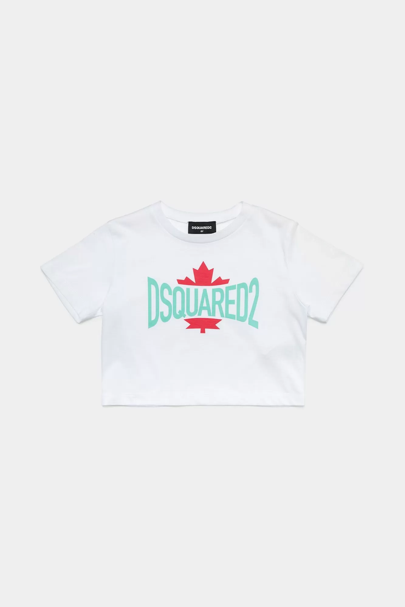 Junior^Dsquared2 D2Kids Cropped T-Shirt Met Capuchon Voor Junioren Wit