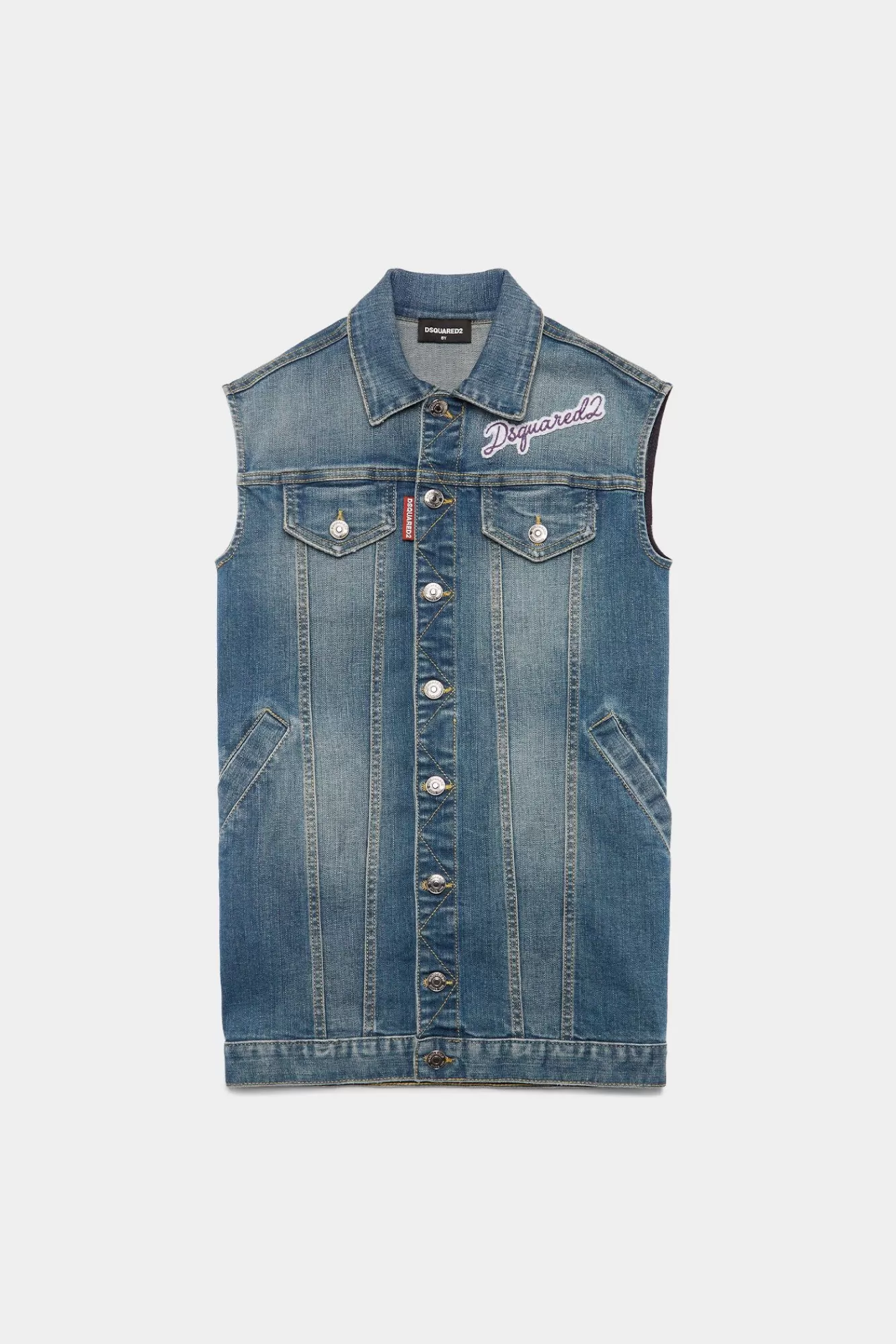 Junior^Dsquared2 D2Kids Junior Denimvest Blauw