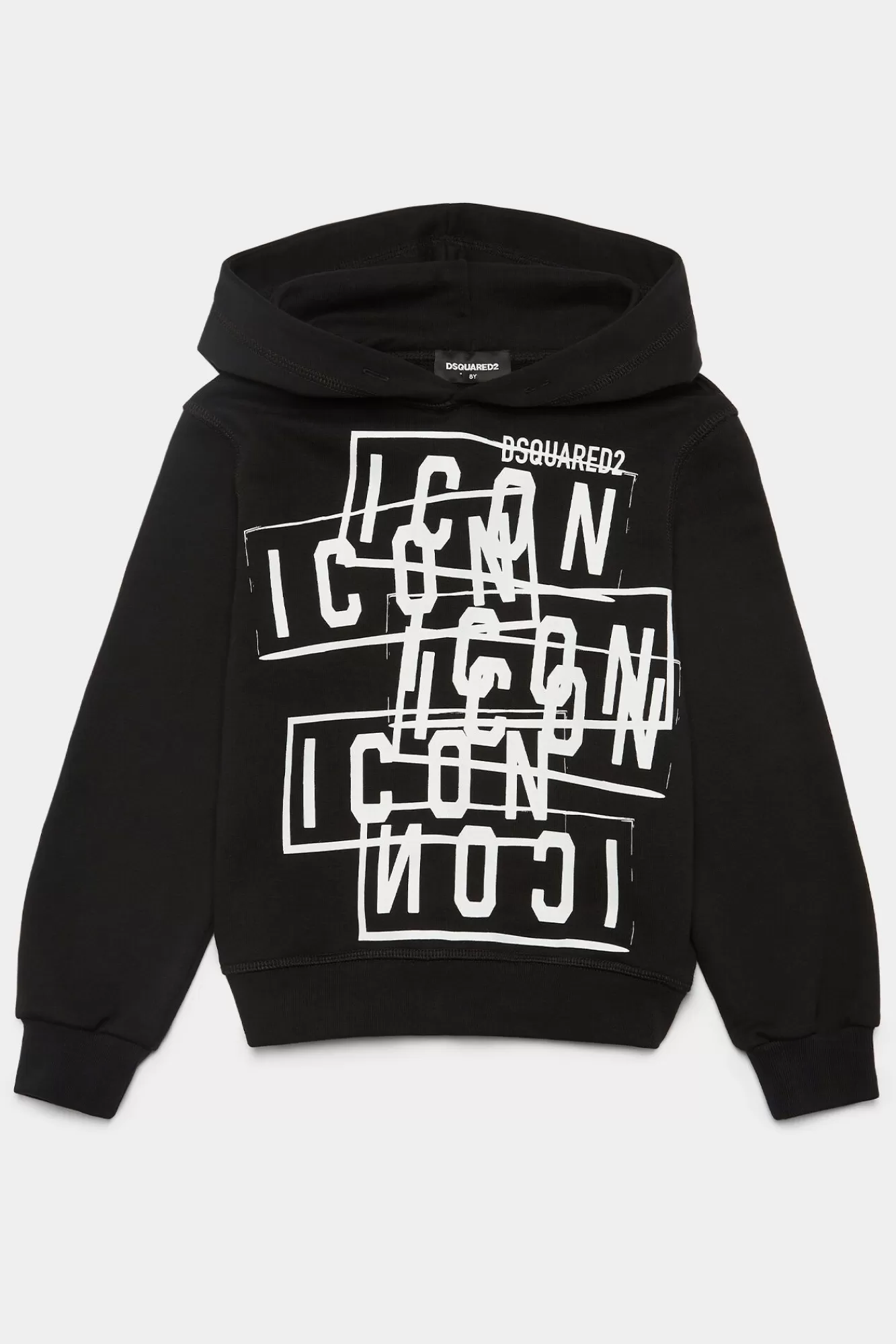 Dsquared2-Pictogram^Dsquared2 D2Kids Junior Icon Hoodie-Sweatshirt Zwart