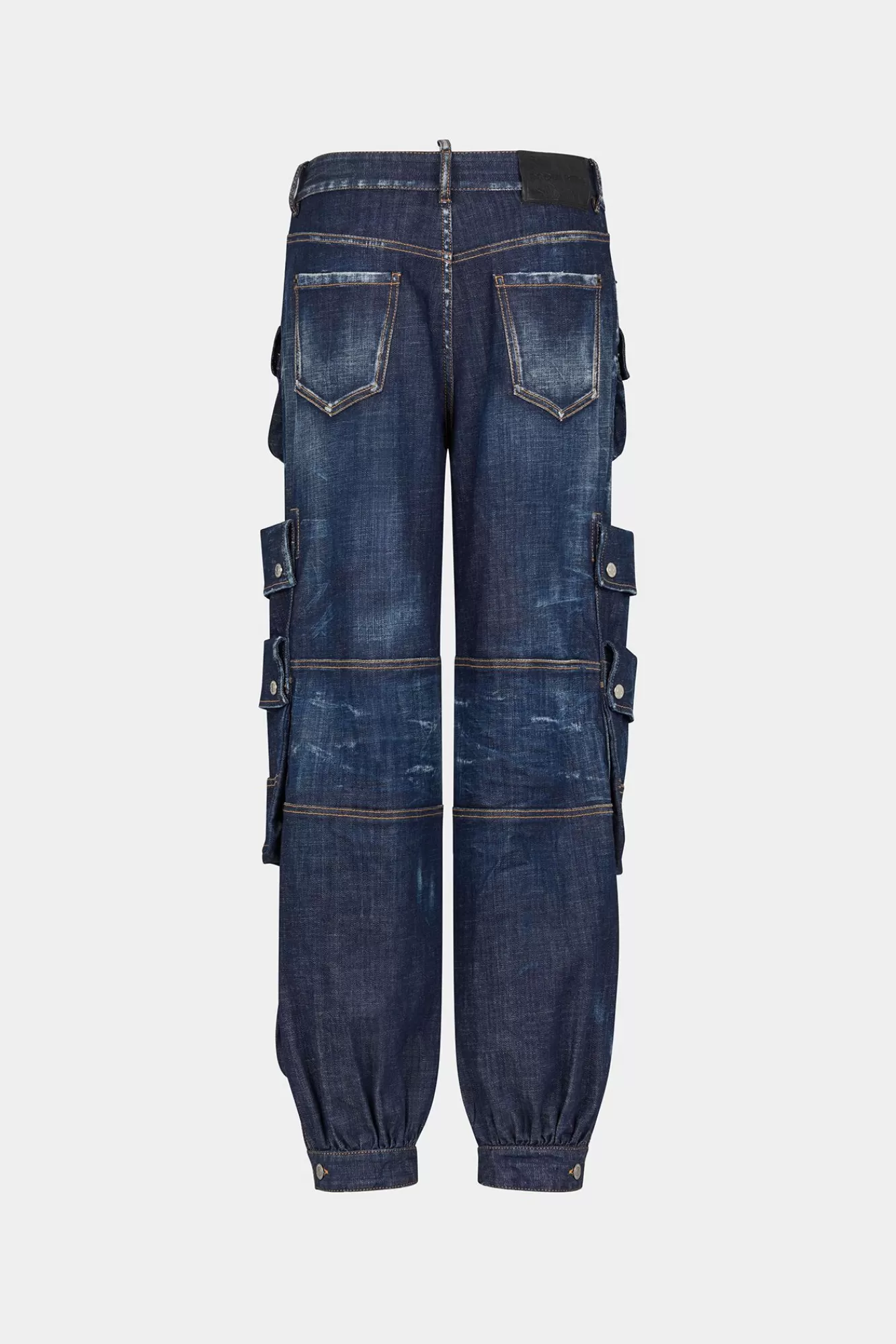 Broek^Dsquared2 Denim Cargobroek In Donkere, Schone Wassing Marine