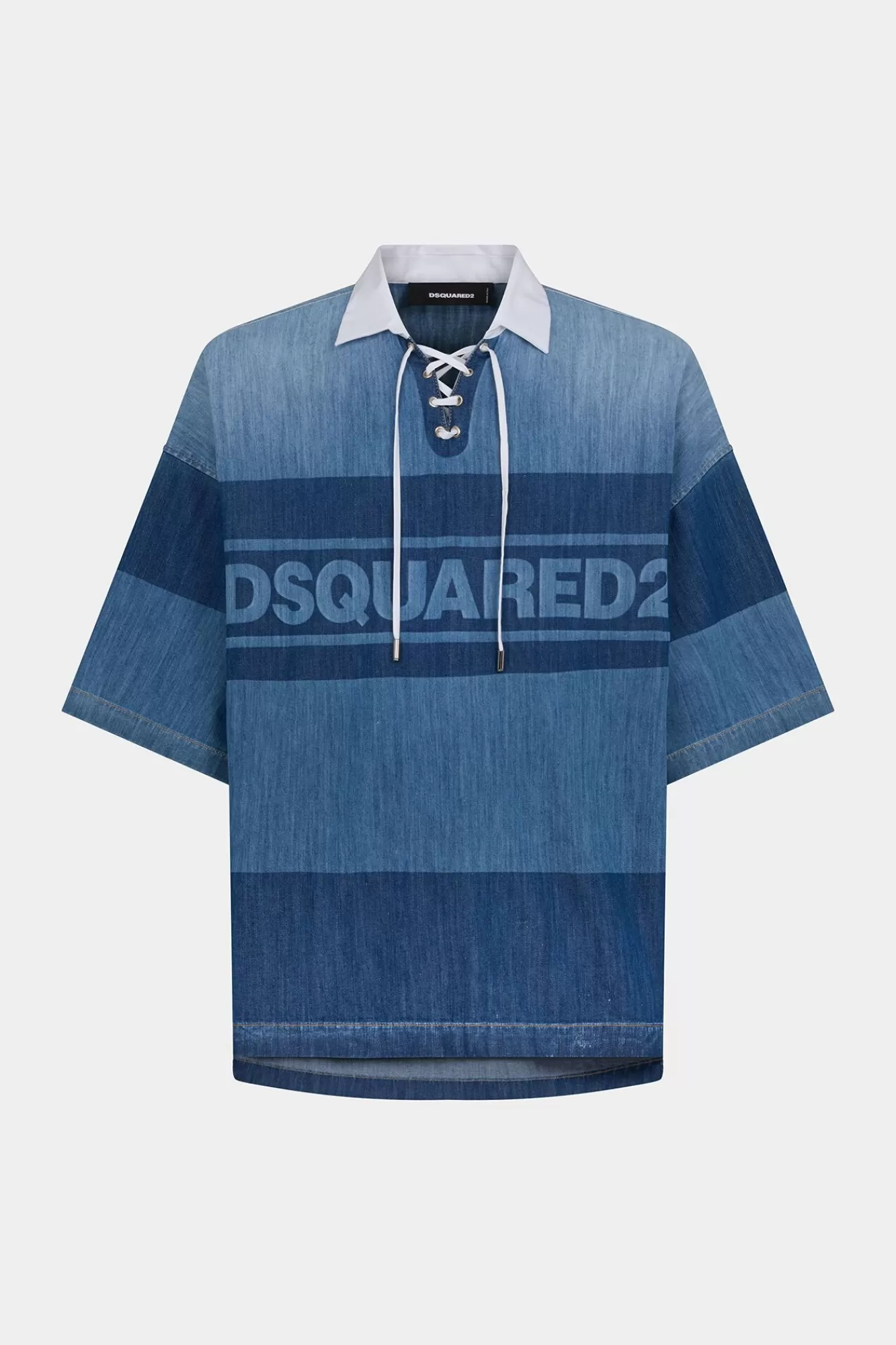 Overhemden^Dsquared2 Denim Rugbypoloshirt Marine