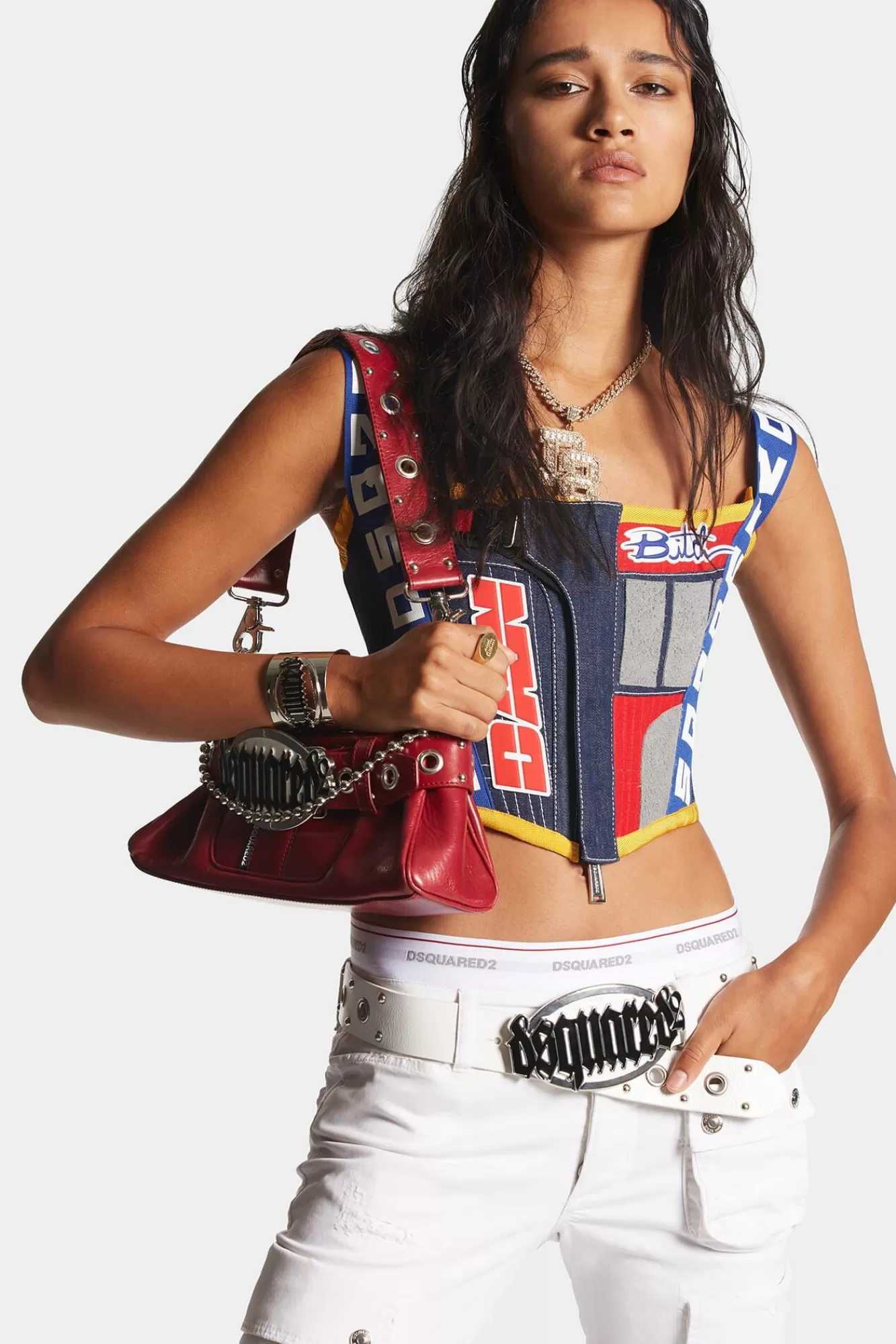 Tops En T-Shirts^Dsquared2 Denim Top Met Donkere Gescheurde Bikerwassing Marine