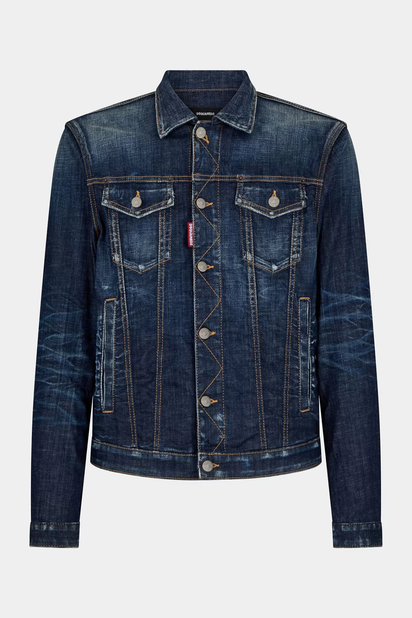 Jassen En Bovenkleding^Dsquared2 Donker Denim Jack Met Schone Wassing Marine