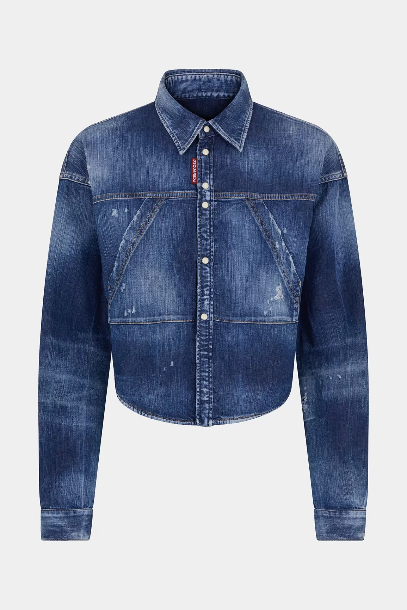 Overhemden^Dsquared2 Donker Denim Overhemd Met Schone Wassing Marine