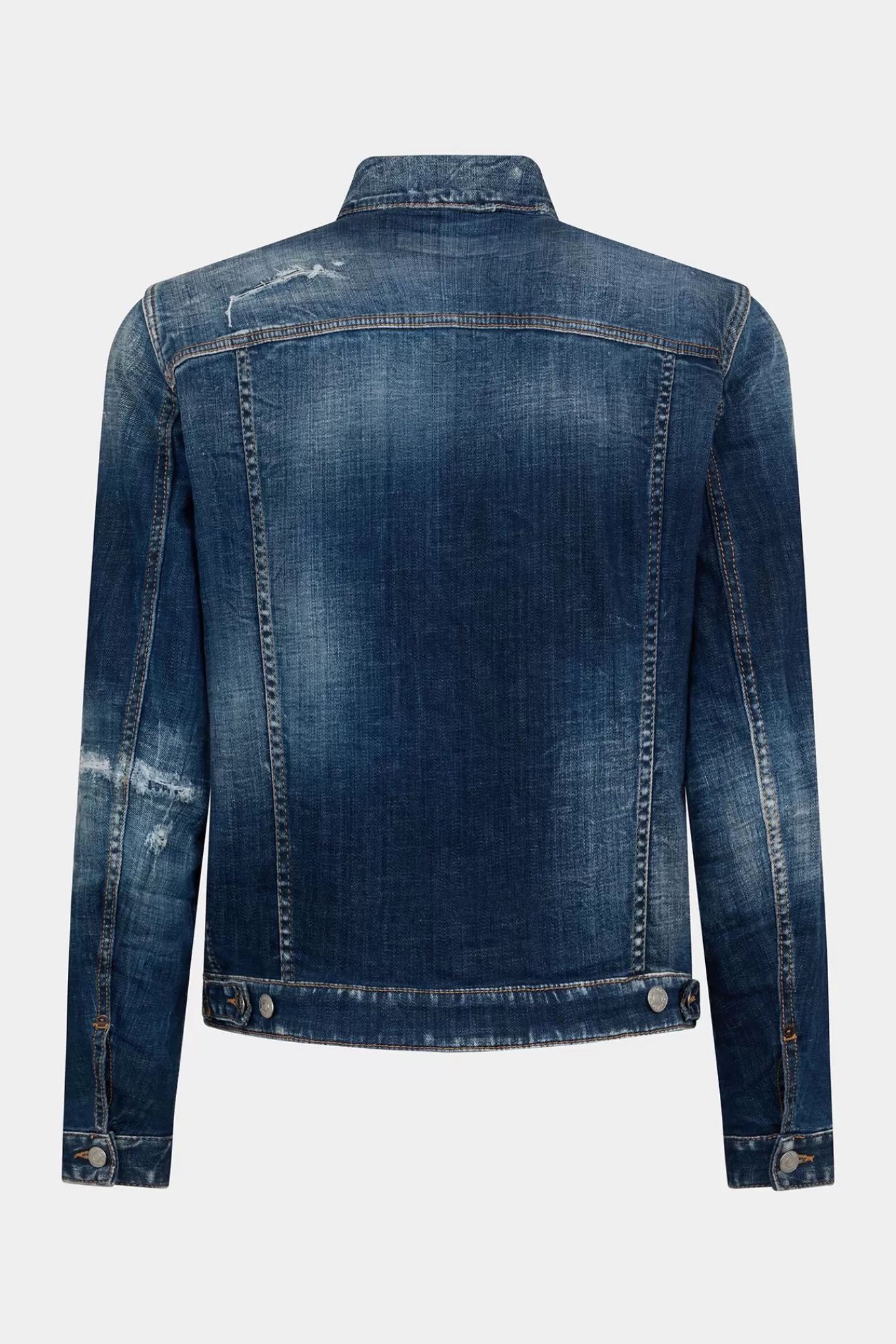 Jassen En Bovenkleding^Dsquared2 Donker Gescheurd Denim Dan-Jack Met Wassing Marine