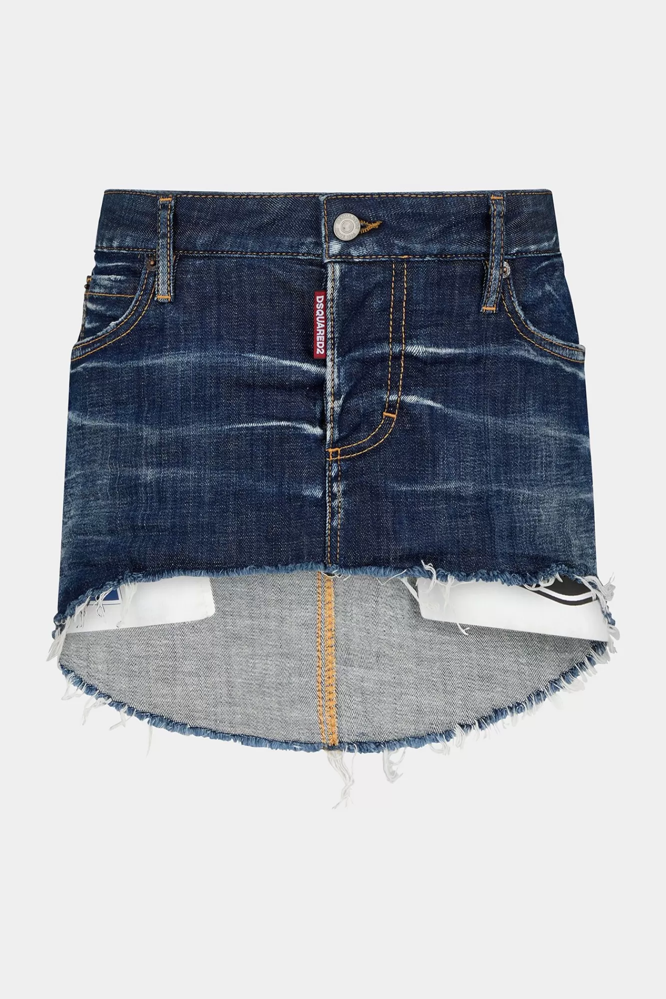 Rokken^Dsquared2 Donkere Denim Rok Met Schone Wassing Marine