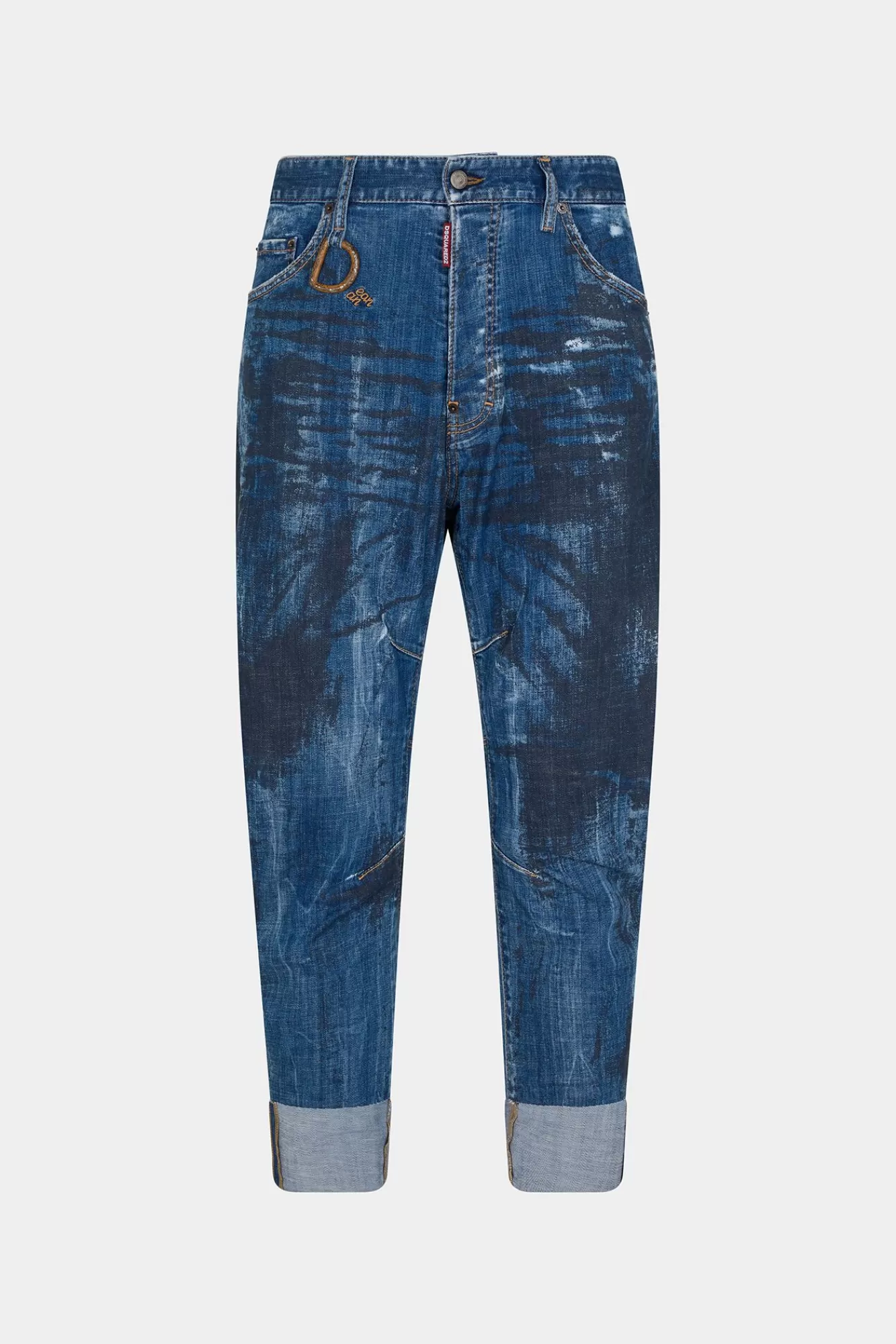 Jeans^Dsquared2 Donkerzwarte Gevechtsjeans Met Schaduwwassing Marine