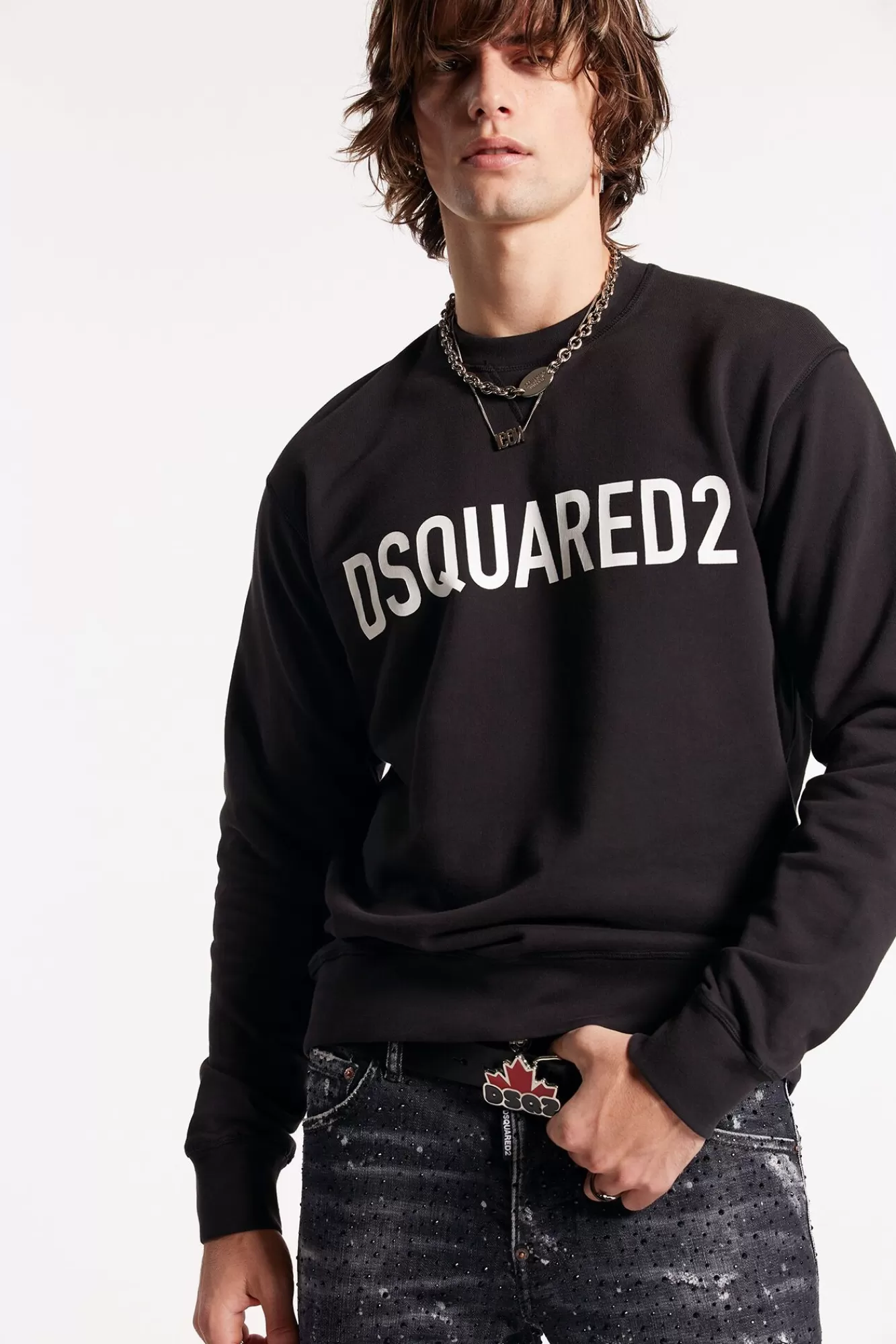 Sweatshirts^Dsquared2 Eco Geverfd Cool Sweatshirt Zwart