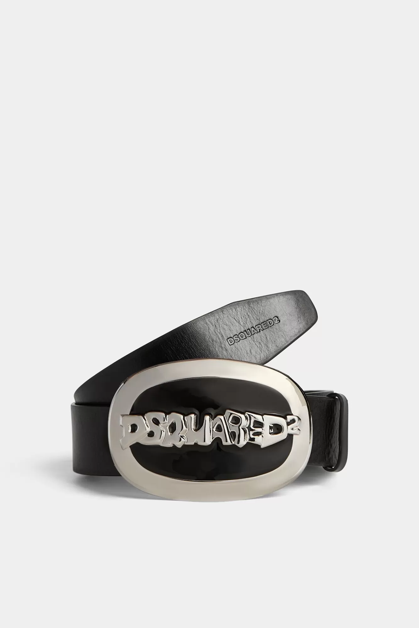 Riemen^Dsquared2 Plaquette Riem Zwart/Palladium