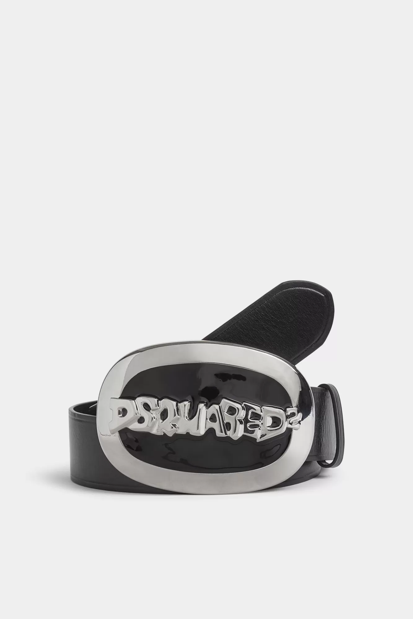 Riemen^Dsquared2 Plaquette Riem Zwart/Palladium