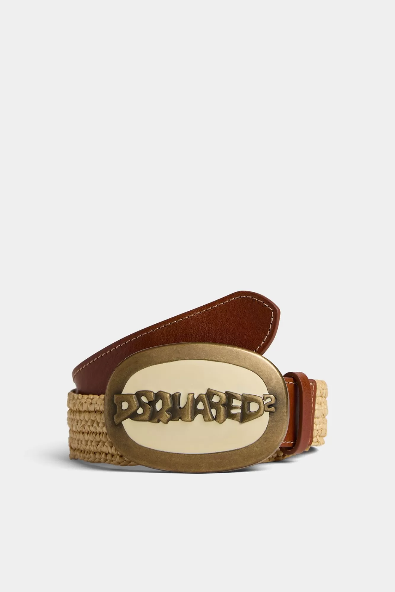 Riemen^Dsquared2 Plaquette Riem Natuurlijk/Cognac