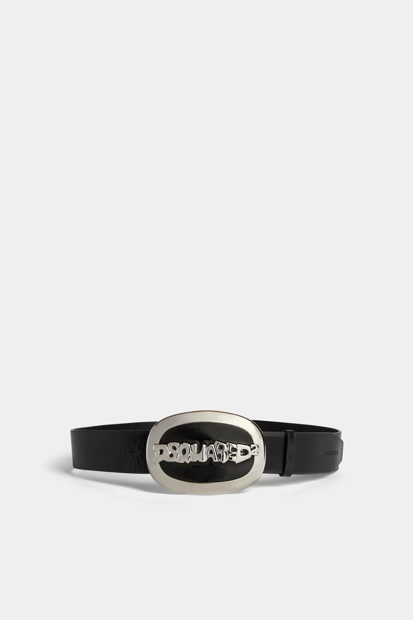 Riemen^Dsquared2 Plaquette Riem Zwart/Palladium