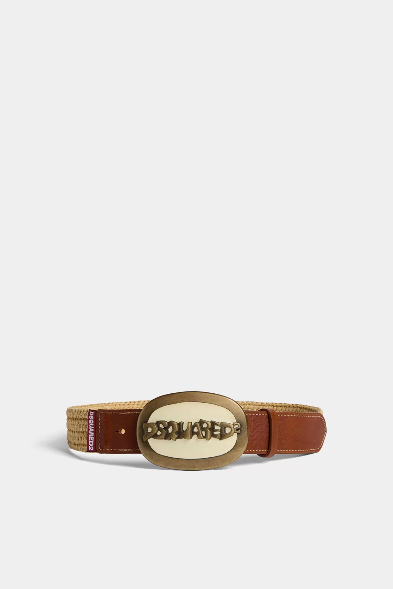 Riemen^Dsquared2 Plaquette Riem Natuurlijk/Cognac