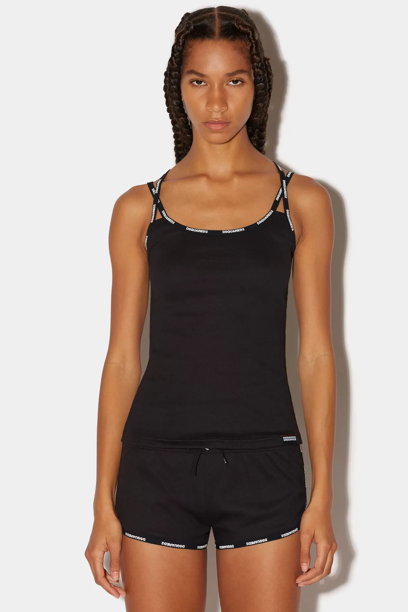 Ondergoed^Dsquared2 -Tanktop Met Logo Zwart