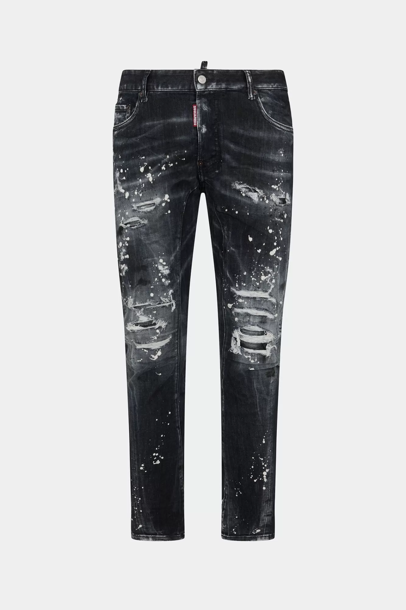 Jeans^Dsquared2 E, Nette Bikerjeans Met Diamant En Studs Zwart