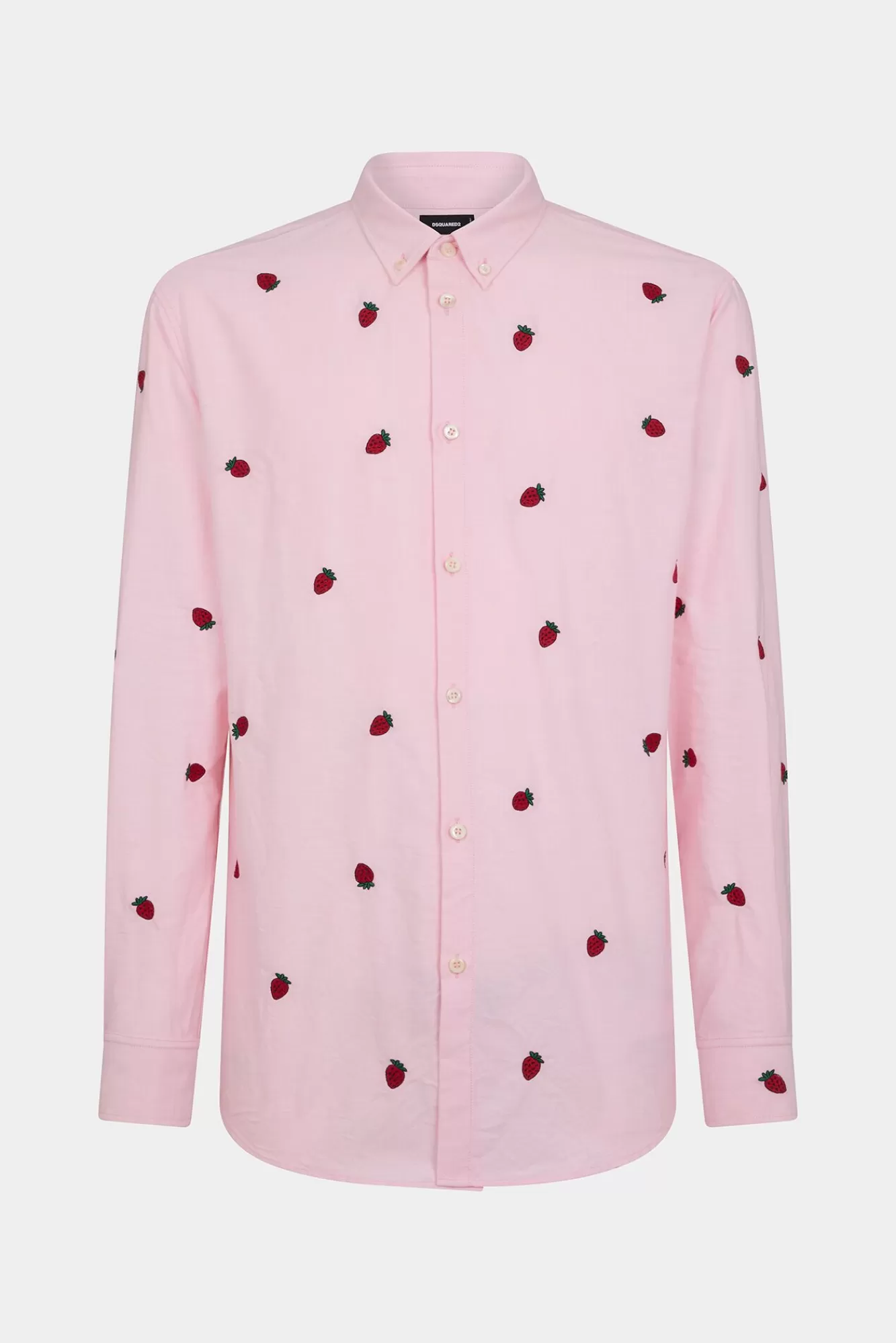 Overhemden^Dsquared2 Geborduurd Fruitshirt Lichtroze