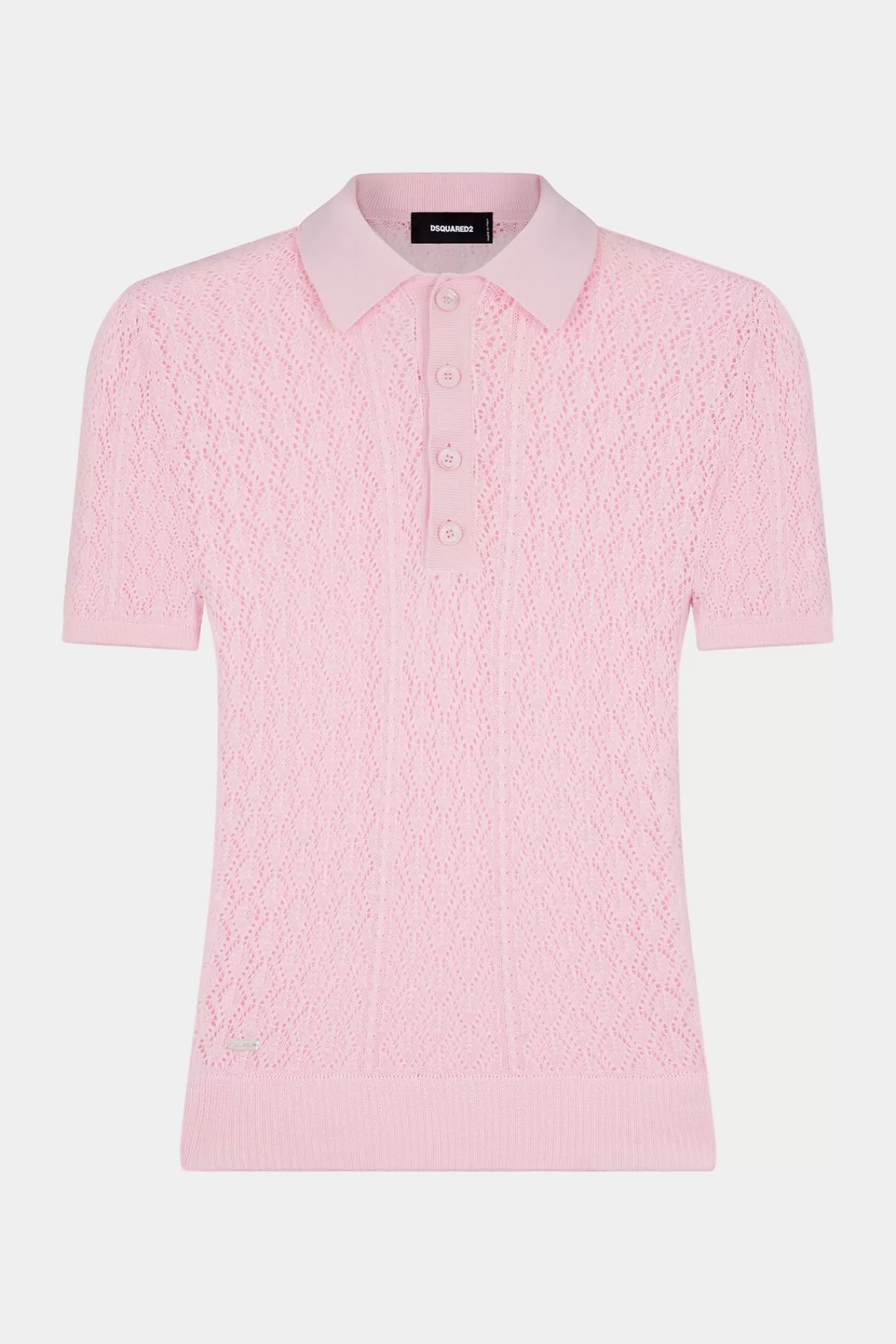 Gebreide Kleding^Dsquared2 Gebreid Opengewerkt Katoenen Poloshirt Lila