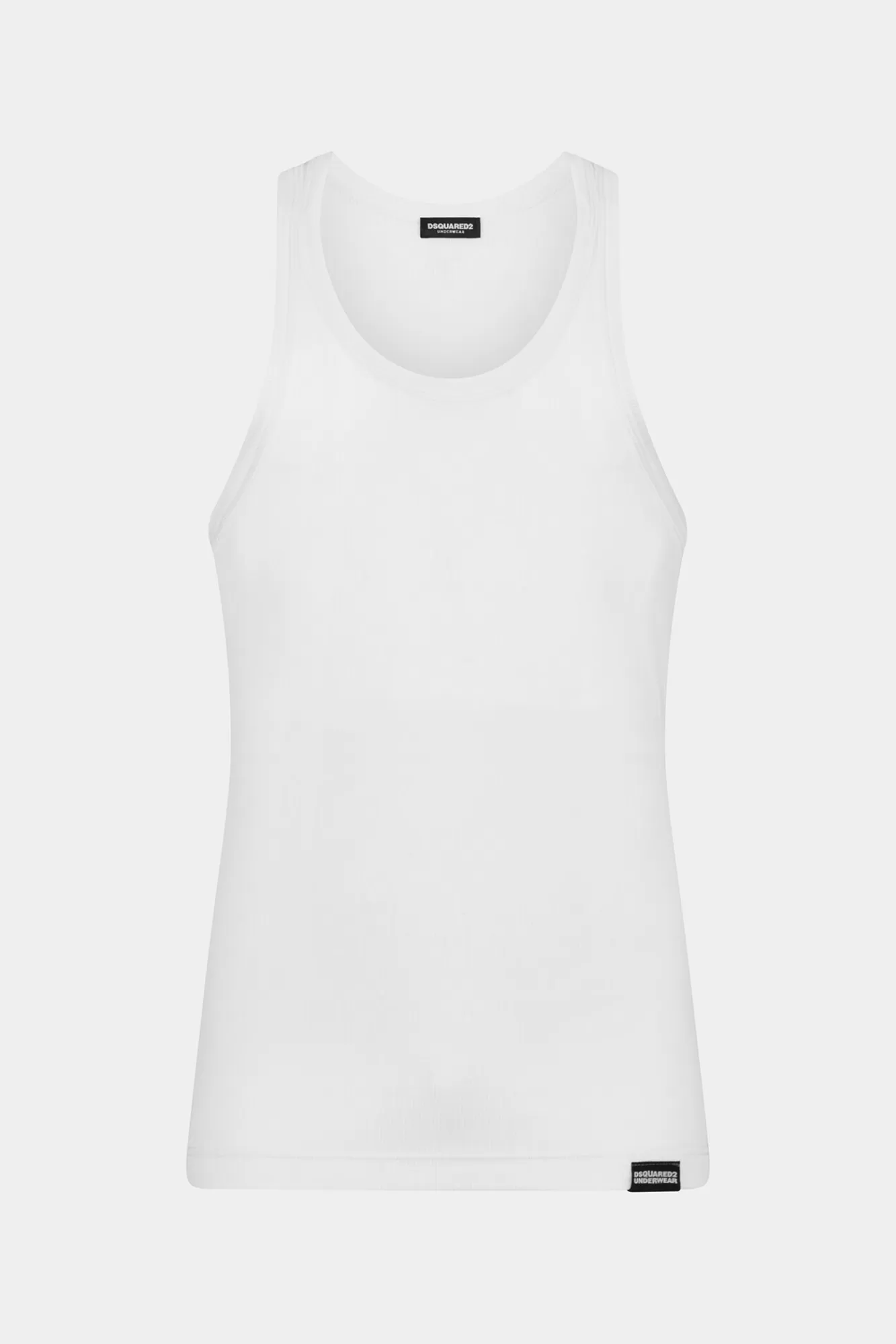 Ondergoed^Dsquared2 Geribbelde Tanktop Gebloten Wit