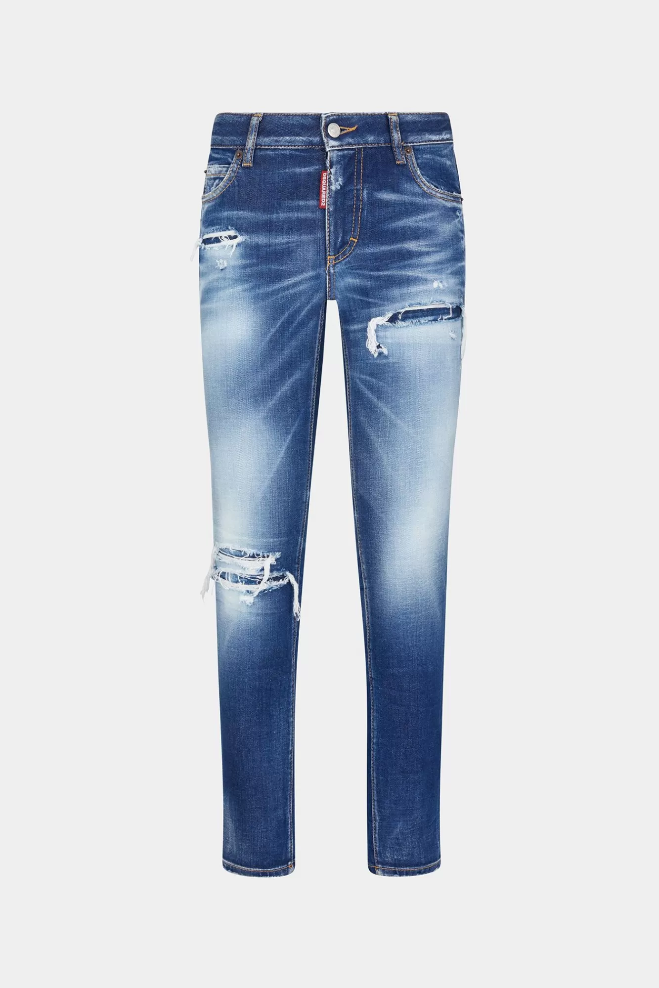 Jeans^Dsquared2 Gescheurde Kniewas, Medium Taille Jennifer Jeans Marine