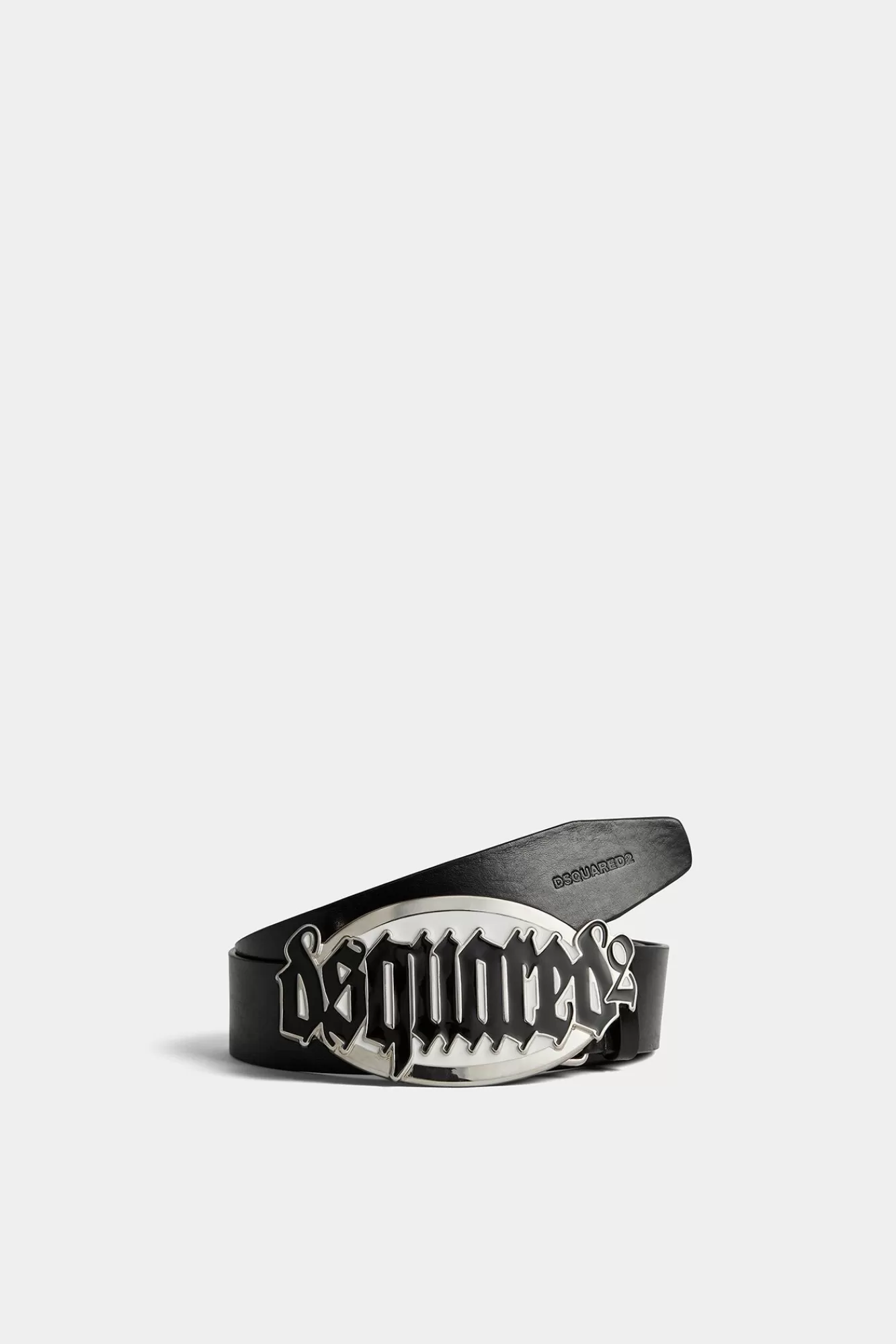 Riemen^Dsquared2 Gotische Plaquetteriem Zwart/Palladium