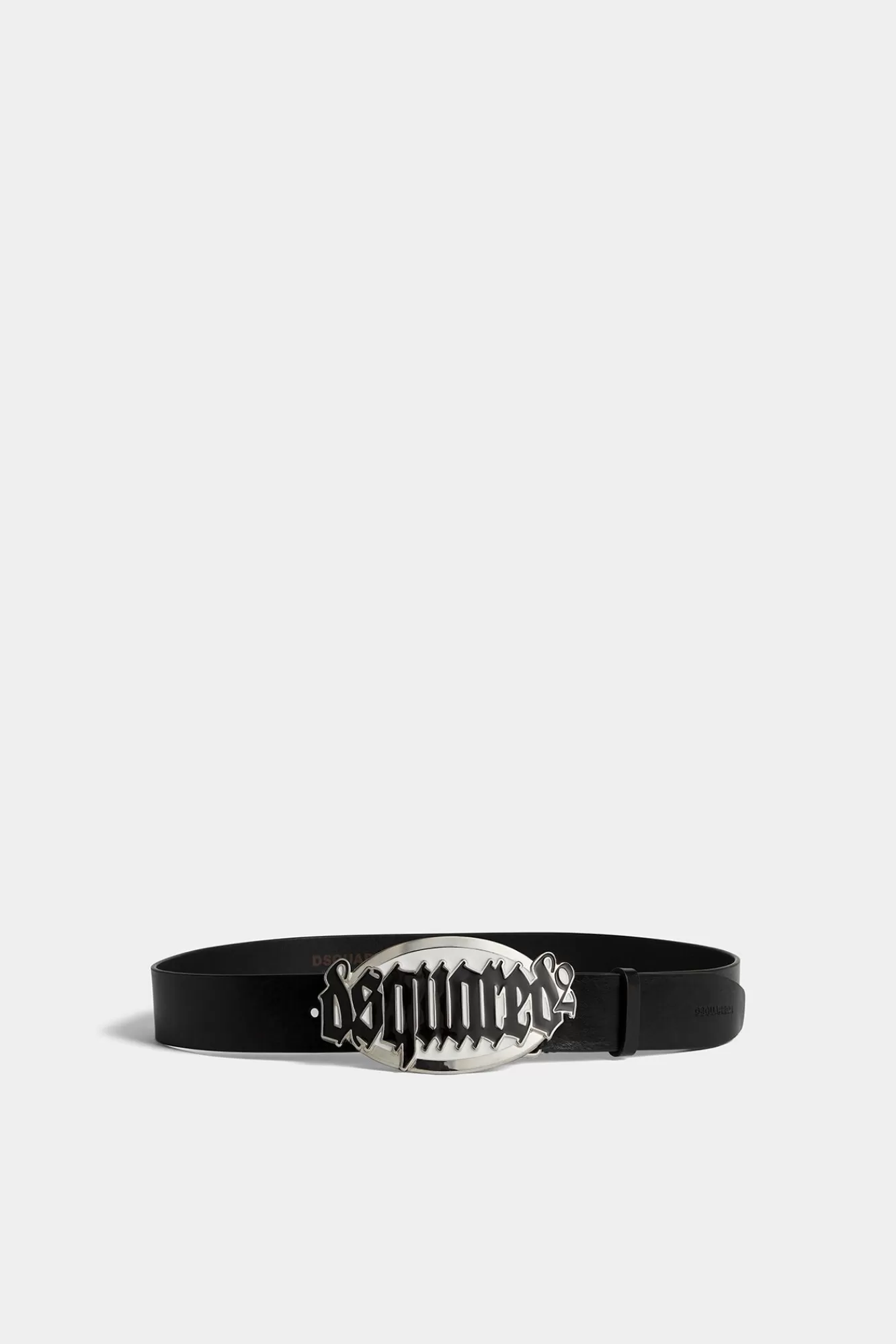 Riemen^Dsquared2 Gotische Plaquetteriem Zwart/Palladium